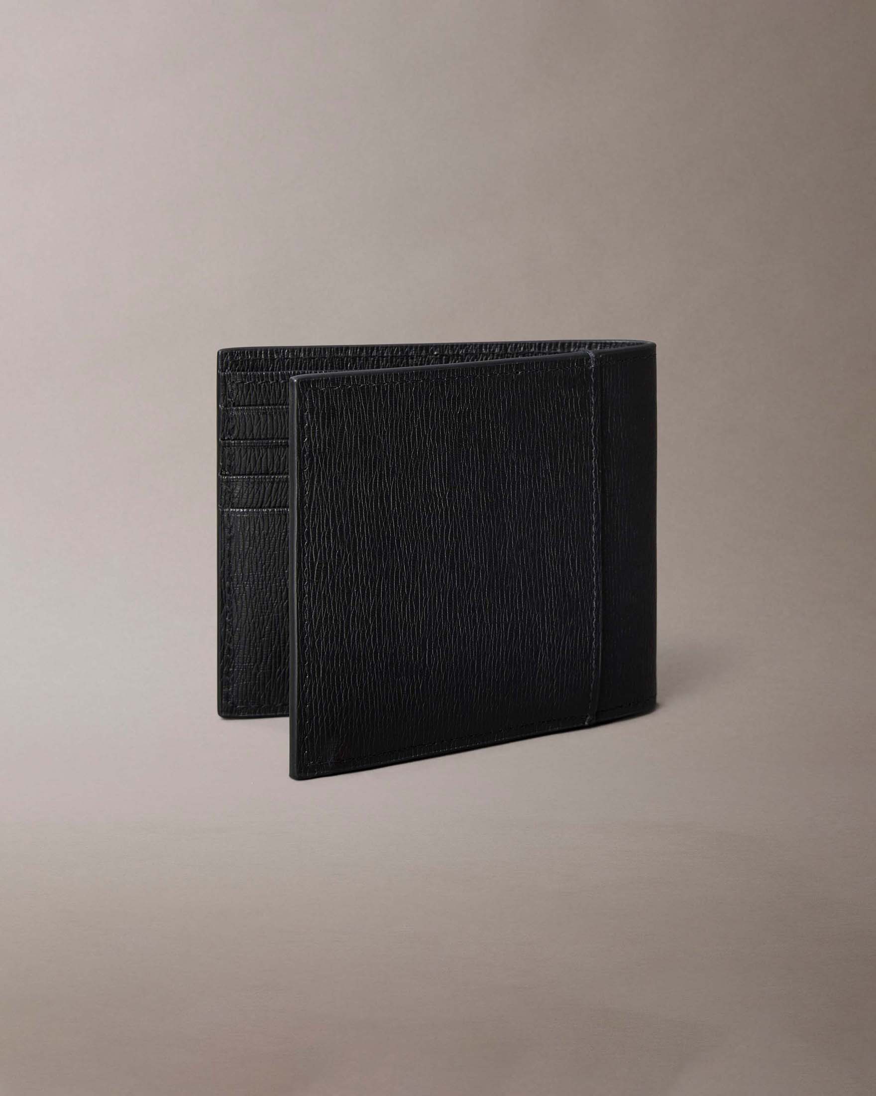 Portafoglio Calvin Klein Jeans nero in pelle saffiano con logo stampato image