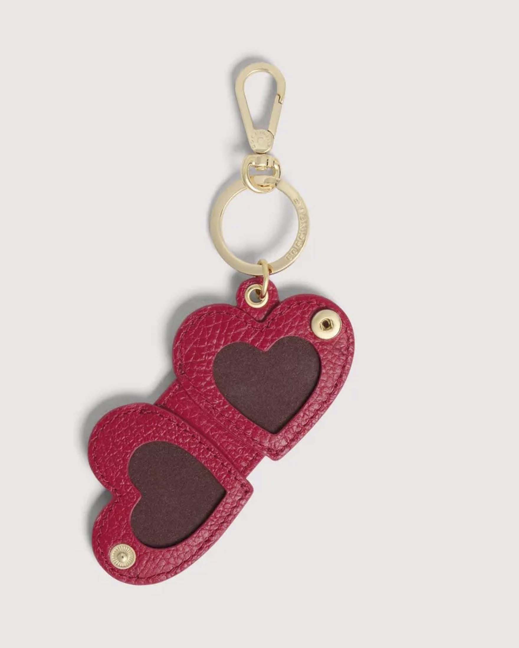 Portachiavi e portafoto Hearty Charm rosso Coccinelle in pelle a forma di cuore image