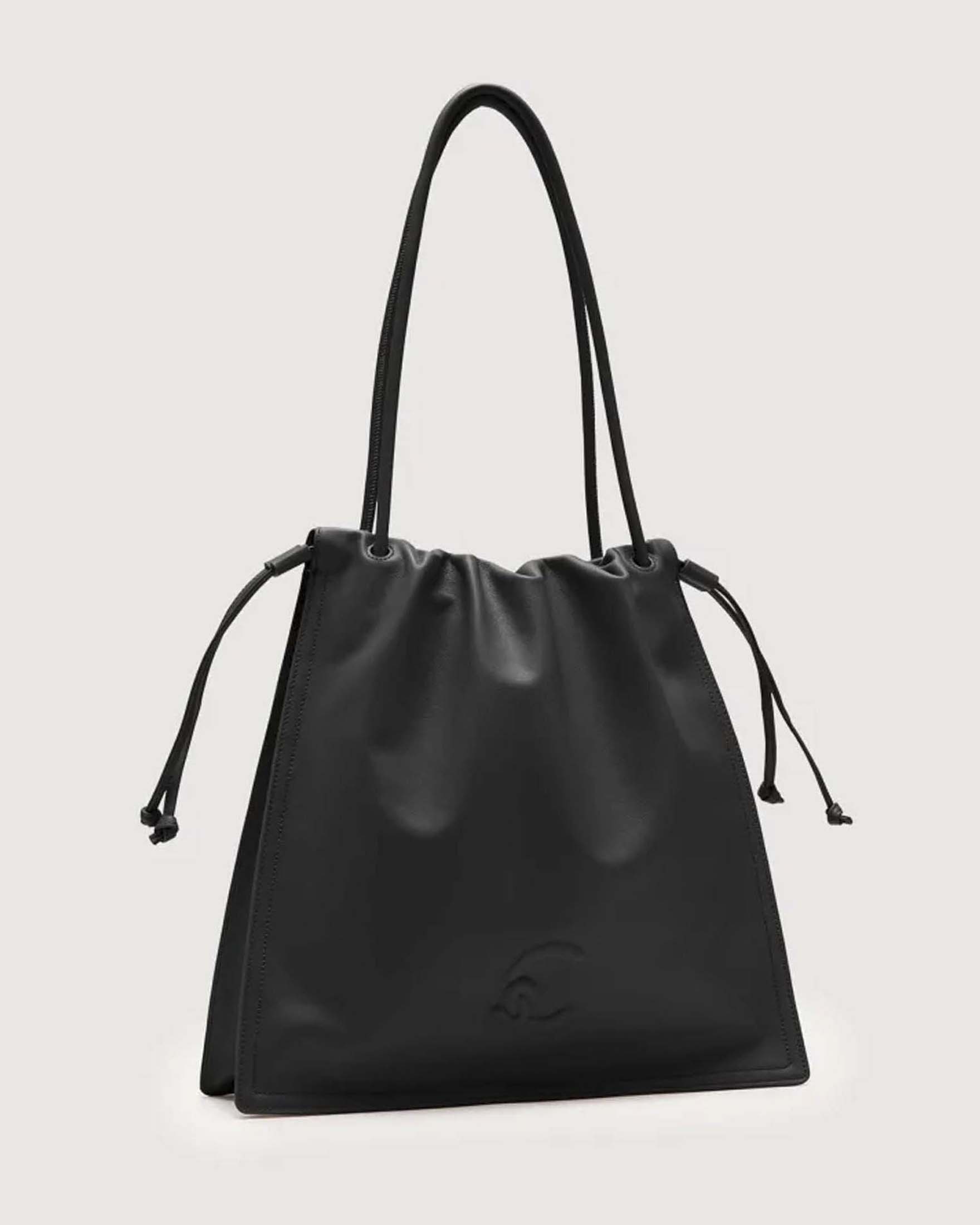 Shopping Bag Coccinelle Dulse Large nera in pelle liscia con chiusura a coulisse image