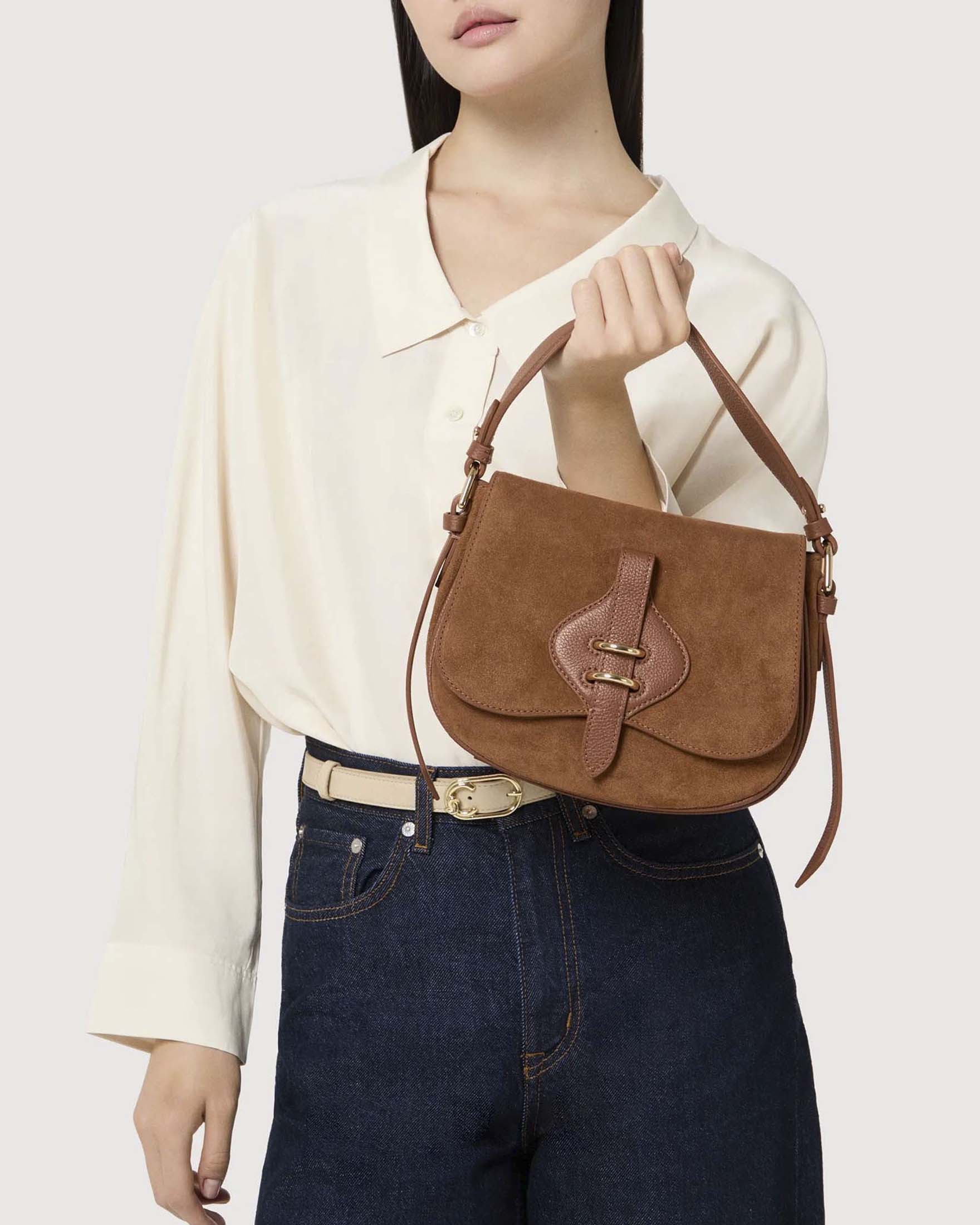 Borsa a mano Coccinelle Mavery Small color cuoio in pelle scamosciata con chiusura magnetica image