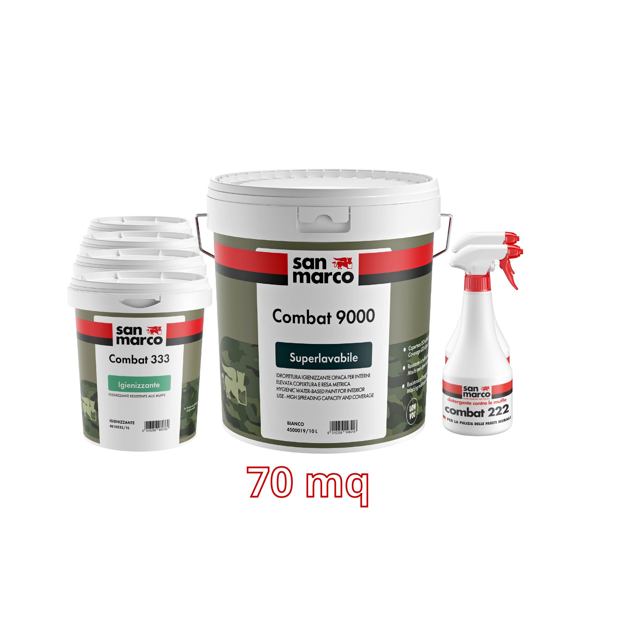 Kit Antimuffa SuperLavabile 70 metri quadri Bianco