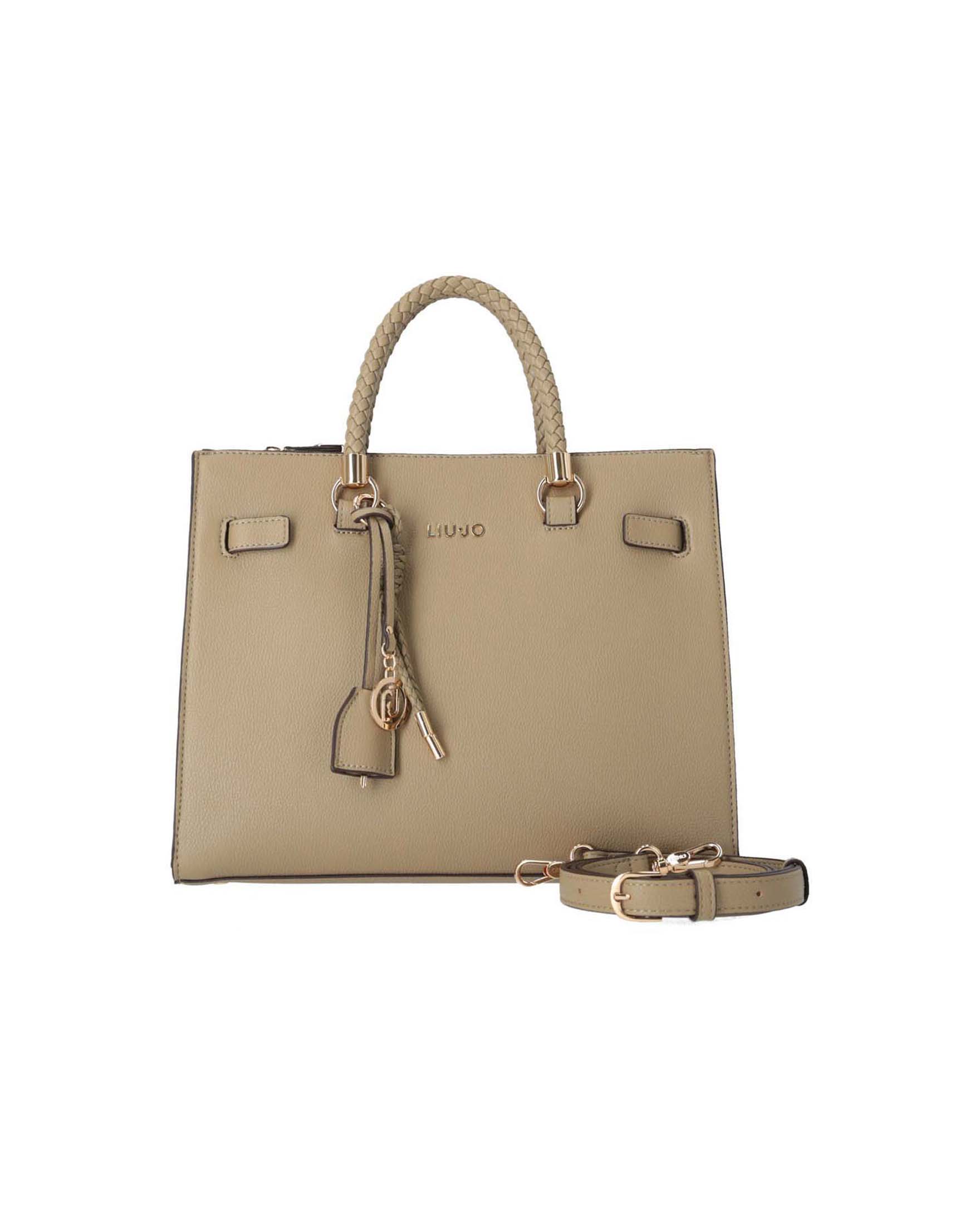 Borsa a mano Liu Jo Accessories color fango con manici intrecciati