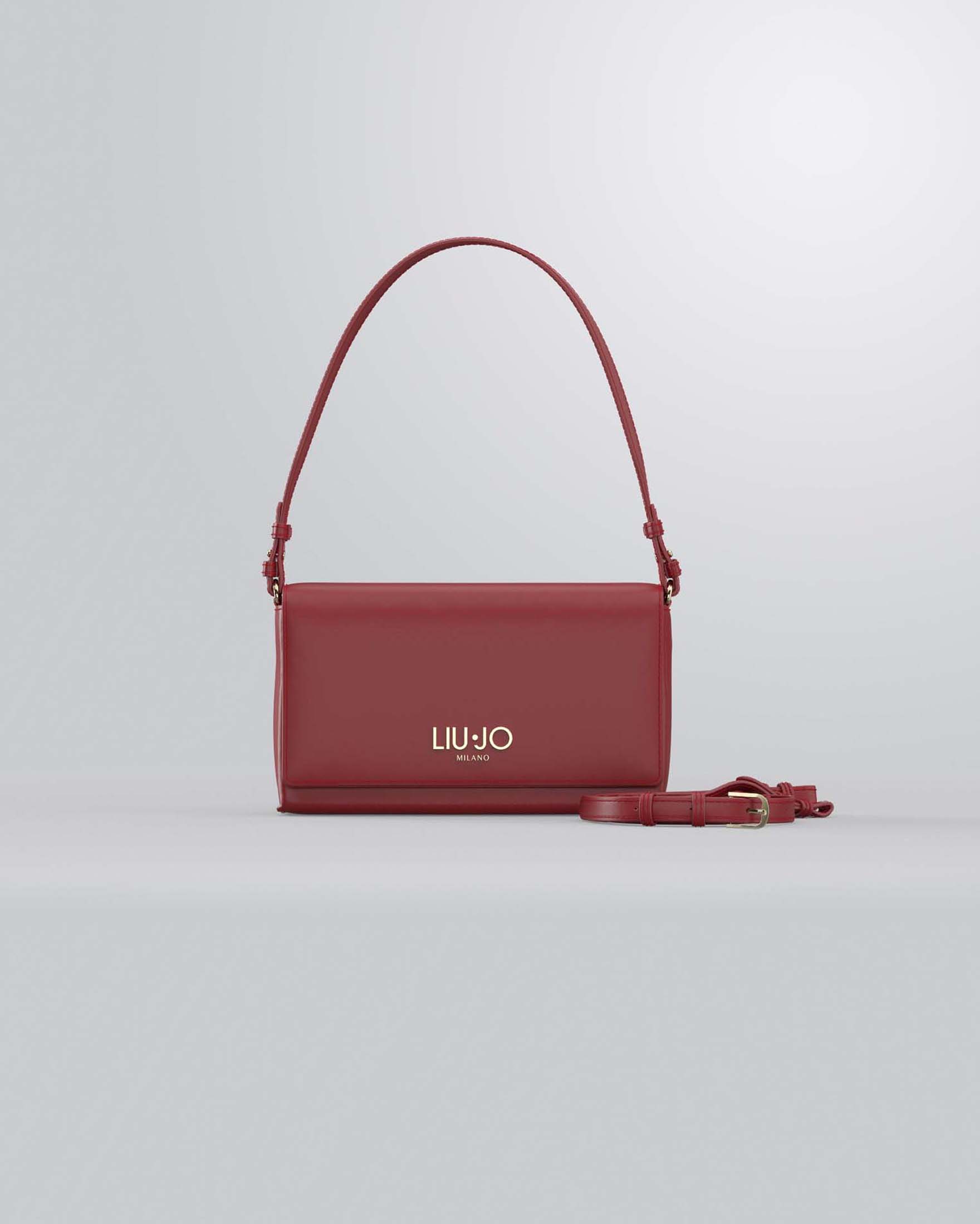 Borsa a spalla Liu Jo Accessories bordeaux con logo applicato