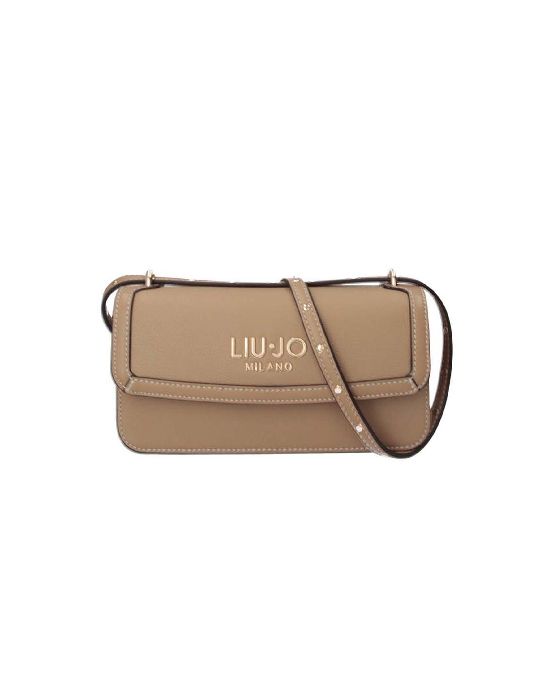 Borsa a tracolla Liu Jo Accessories color cammello con logo applicato
