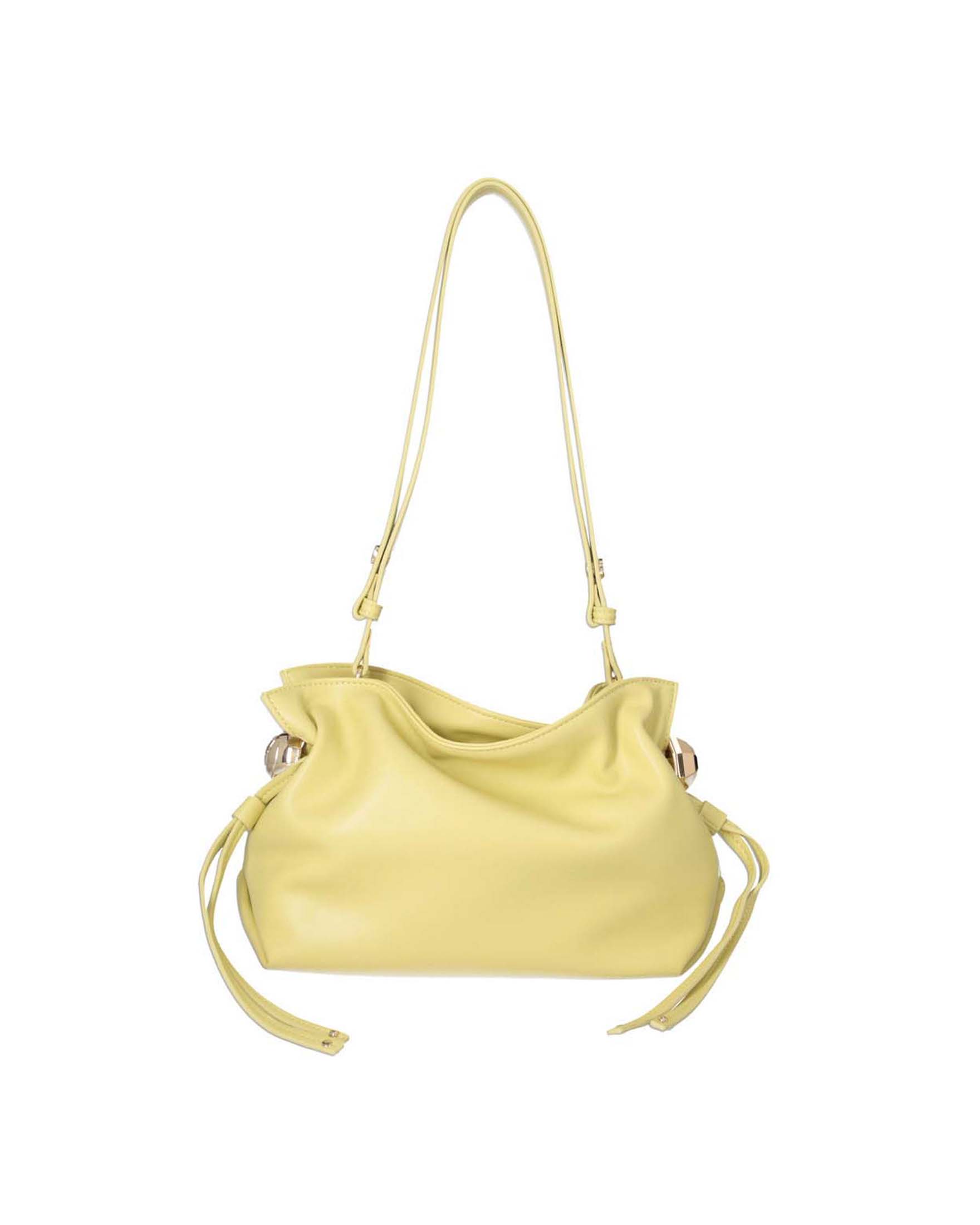 Borsa hobo Liu Jo Accessories gialla in similpelle con dettagli arricciati e zip