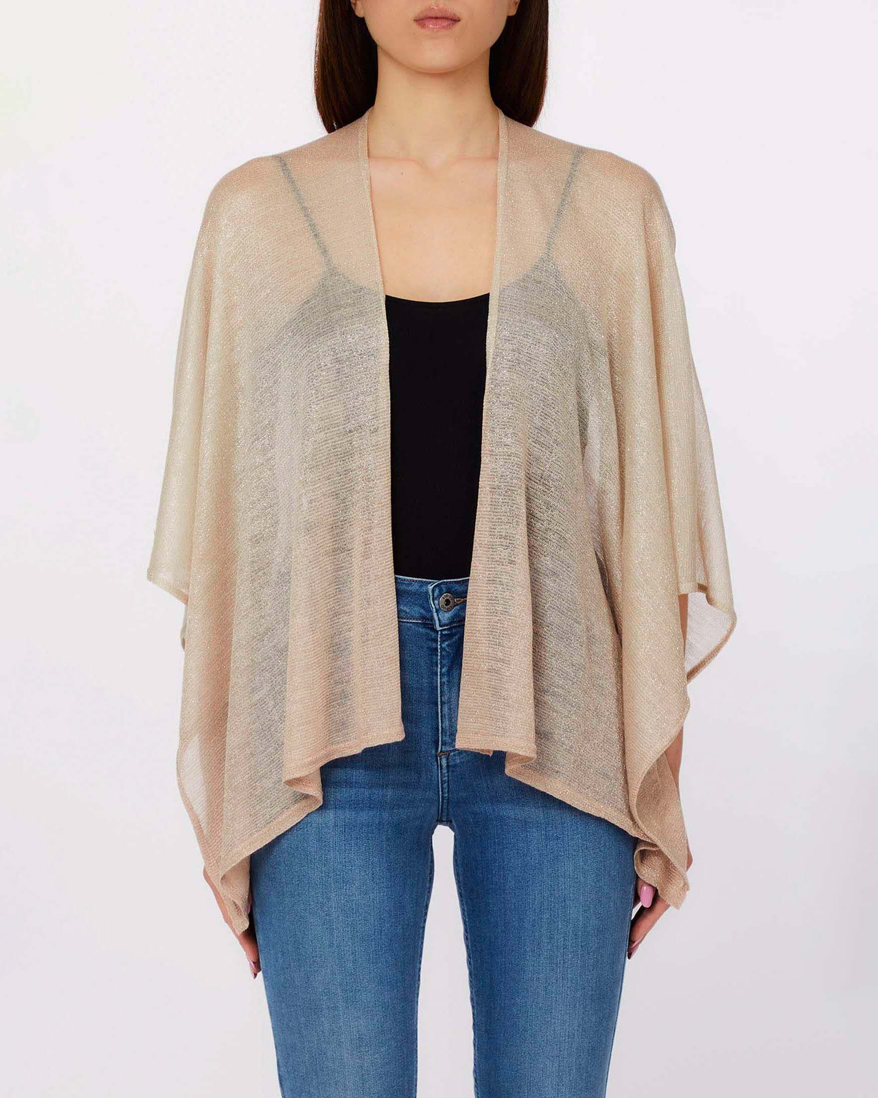 Cappa Liu Jo Accessories beige in tessuto lurex semi-trasparente