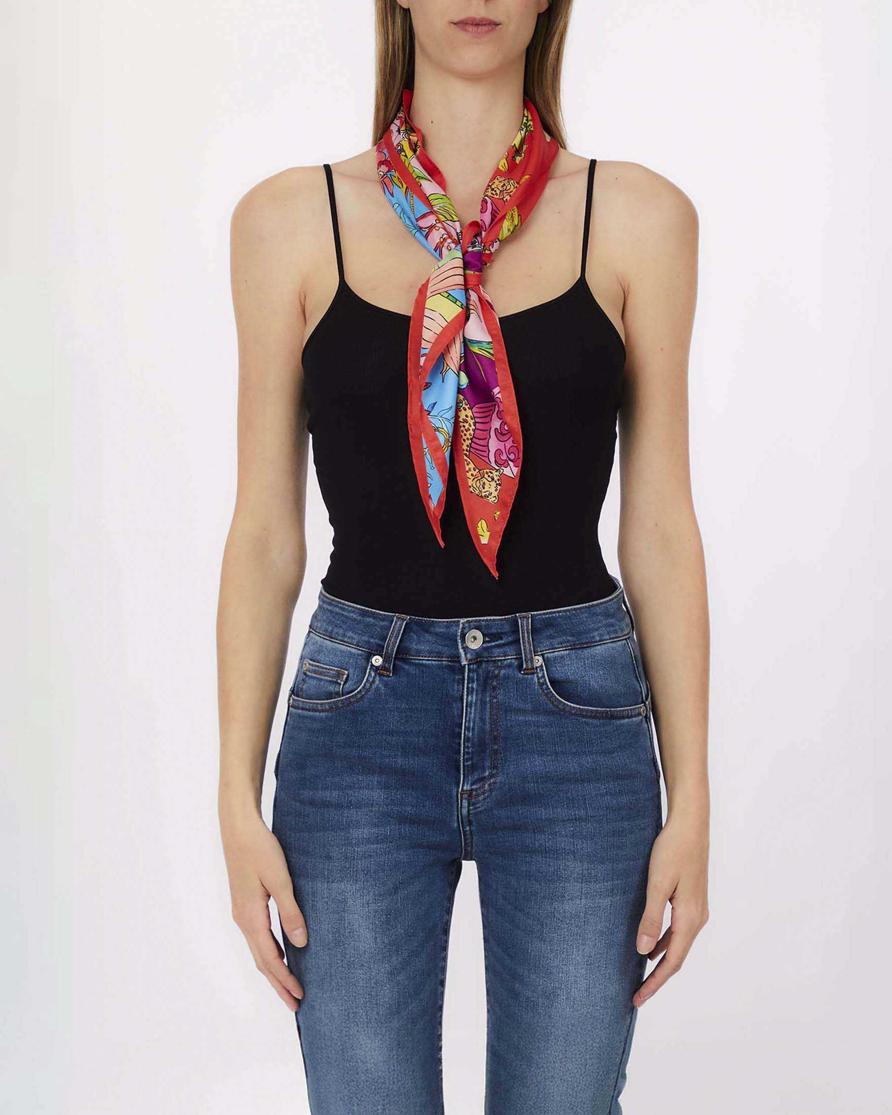 Foulard Liu Jo Accessories multicolore in tessuto leggero con stampa floreale