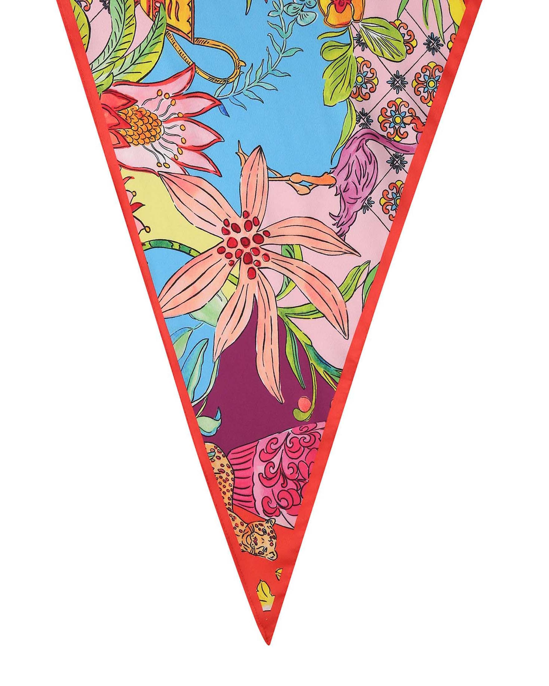 Foulard Liu Jo Accessories multicolore in tessuto leggero con stampa floreale image