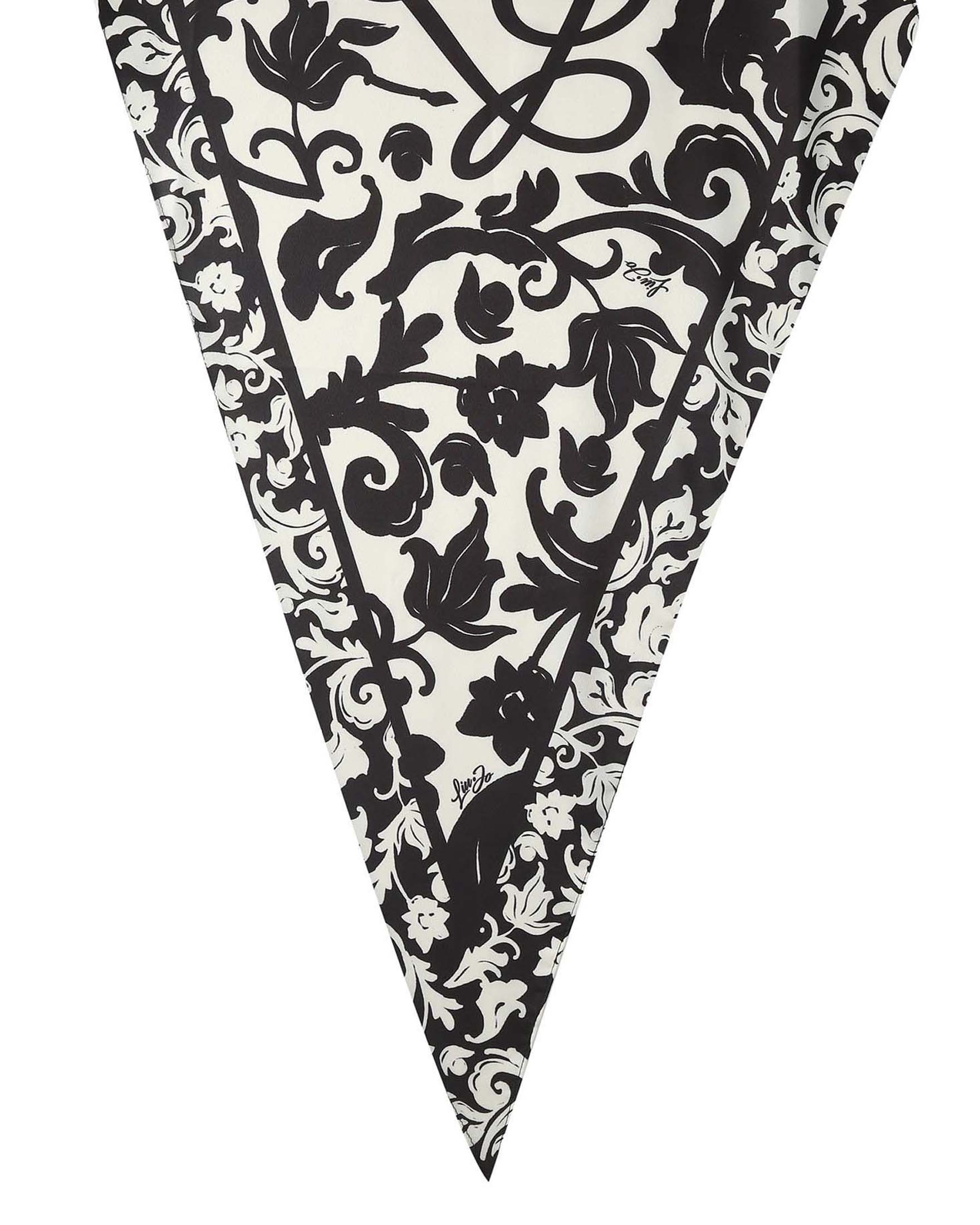 Foulard Liu Jo Accessories bianco in tessuto leggero con stampa floreale e logo image