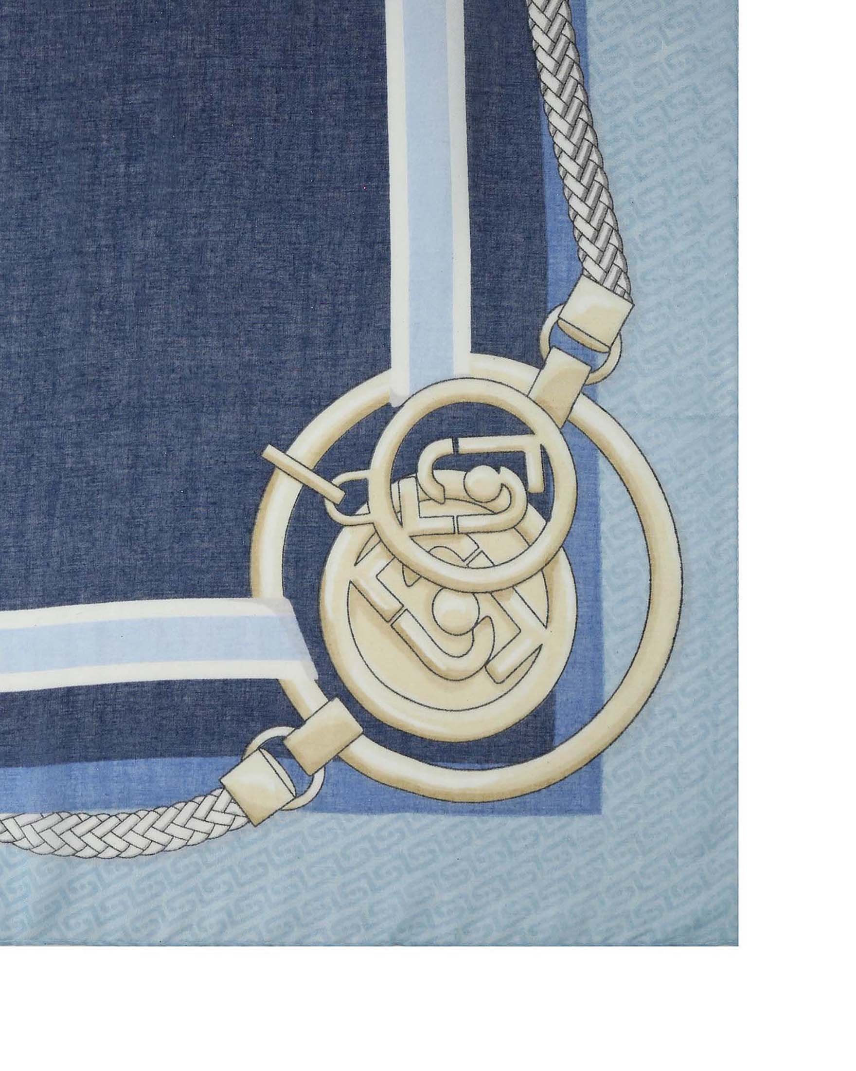 Sciarpa Liu Jo Accessories azzurra in tessuto con stampa catene e logo image