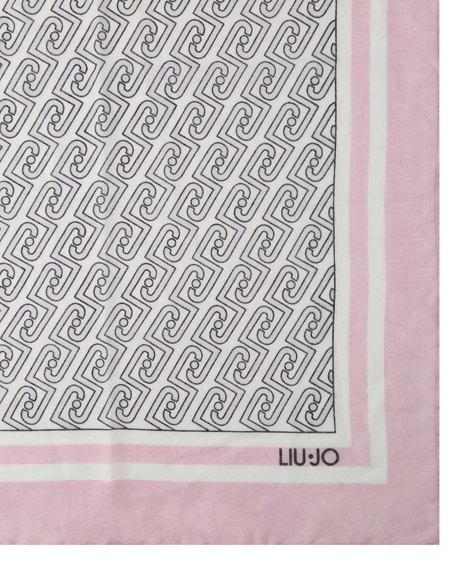 Sciarpa Liu Jo Accessories rosa in tessuto leggero con stampa logo allover image