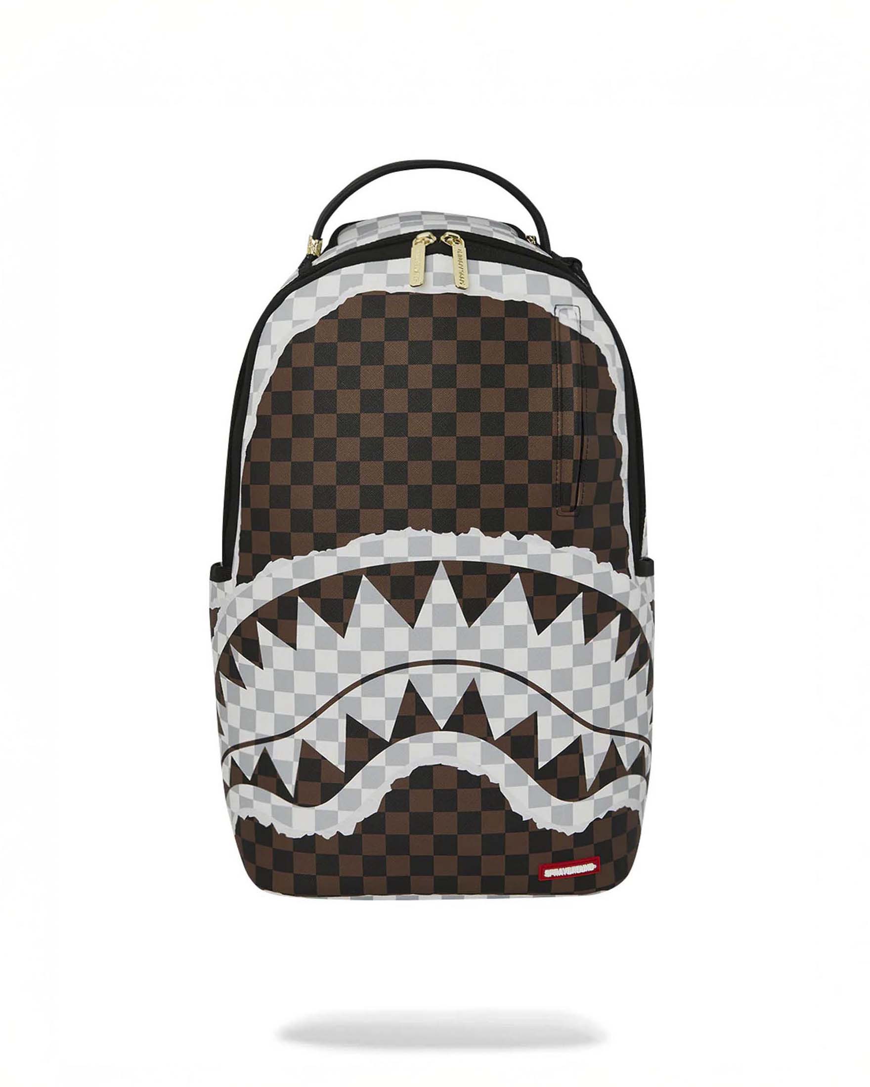 Zaino Sprayground Cream and brown tear check in similpelle con motivo a scacchi neri e marroni