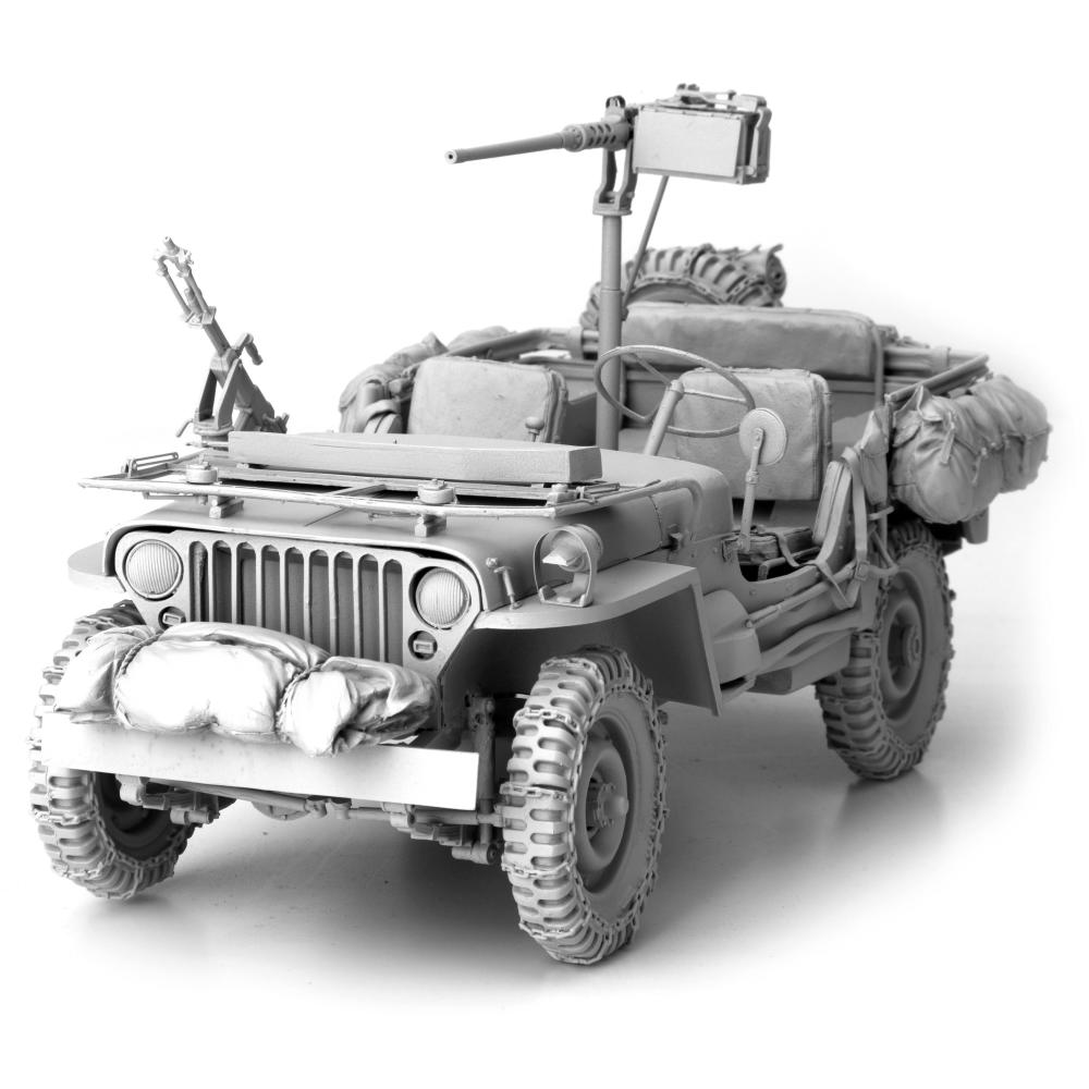 Sol Models SOL MODEL: 1:16; WWII U.S.ARMY 1/4 ton 4x4 truck w/Cal.50 | Steel Models