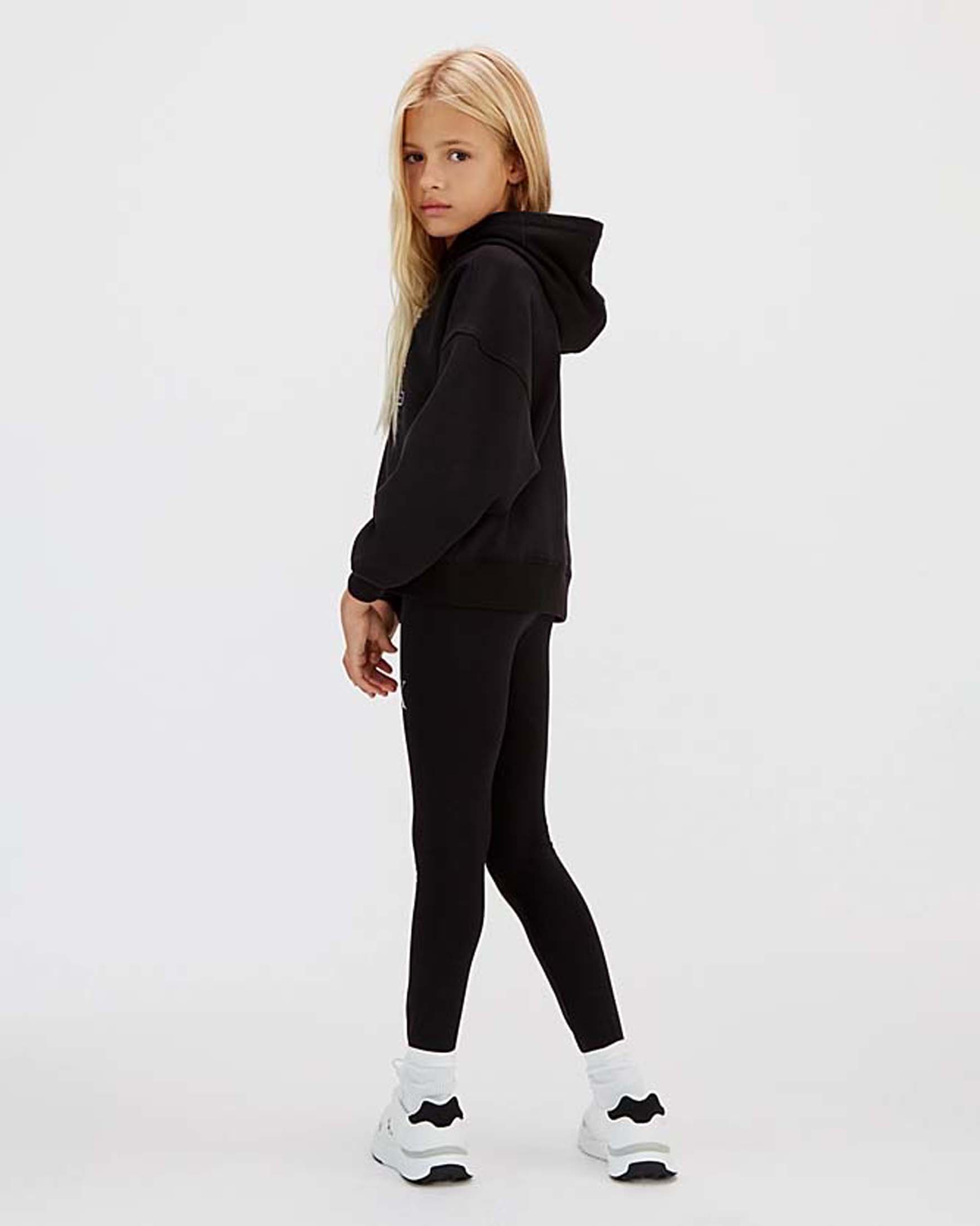 Leggins Calvin Klein nero in cotone stretch con logo monogram image