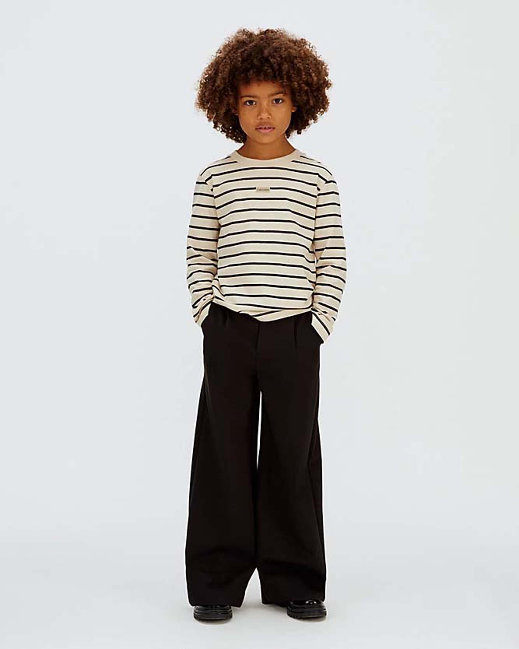 Pantalone Calvin Klein nero a palazzo in misto viscosa con pinces