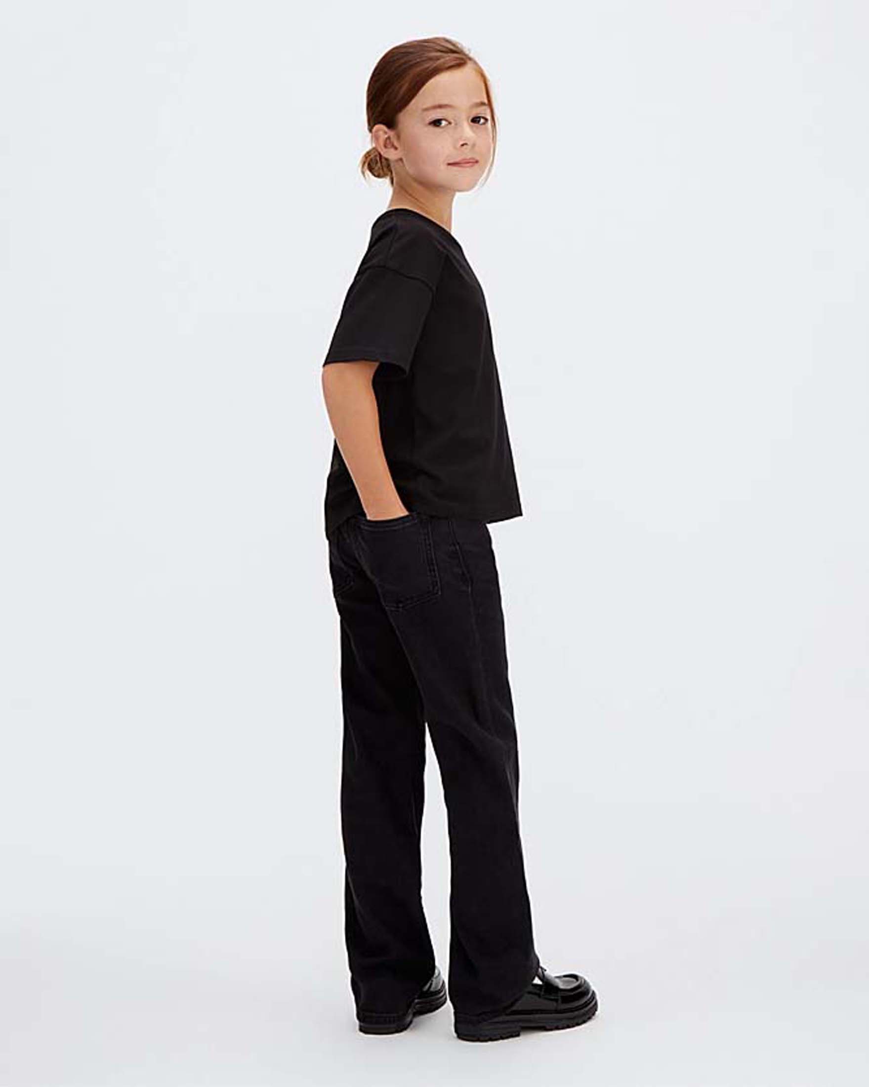 Jeans straight Calvin Klein nero in cotone stretch image