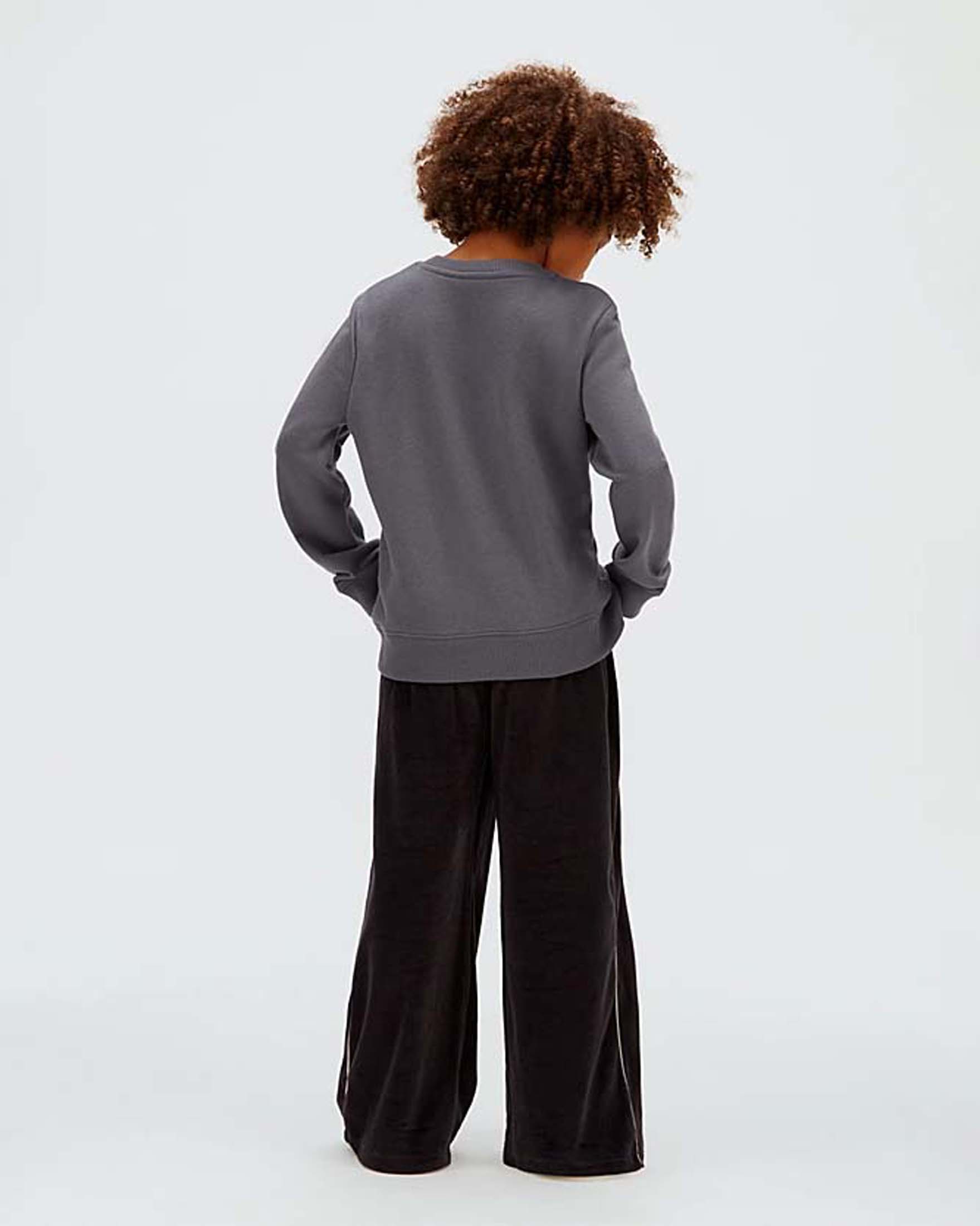 Felpa Calvin Klein grigio antracite in misto cotone con mini patch logo image