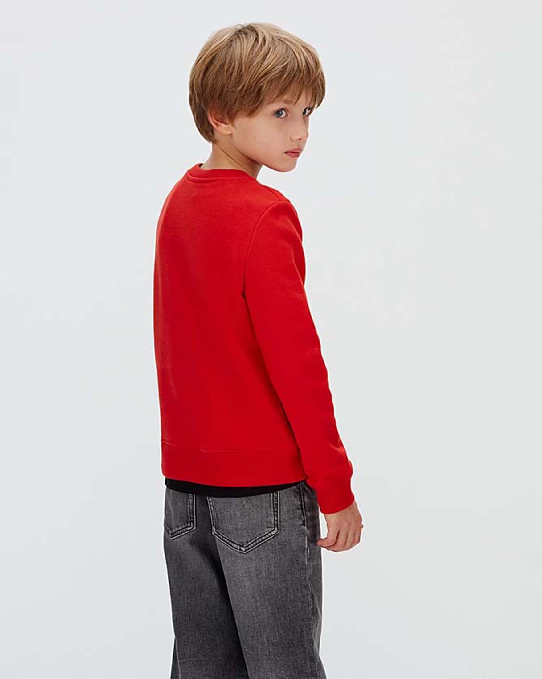 Felpa Calvin Klein rossa in misto cotone con mini patch logo image