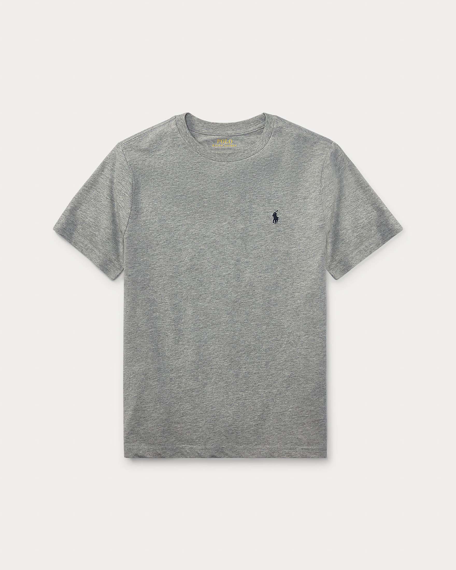T-shirt Polo grigia mezza manica con logo pony blu