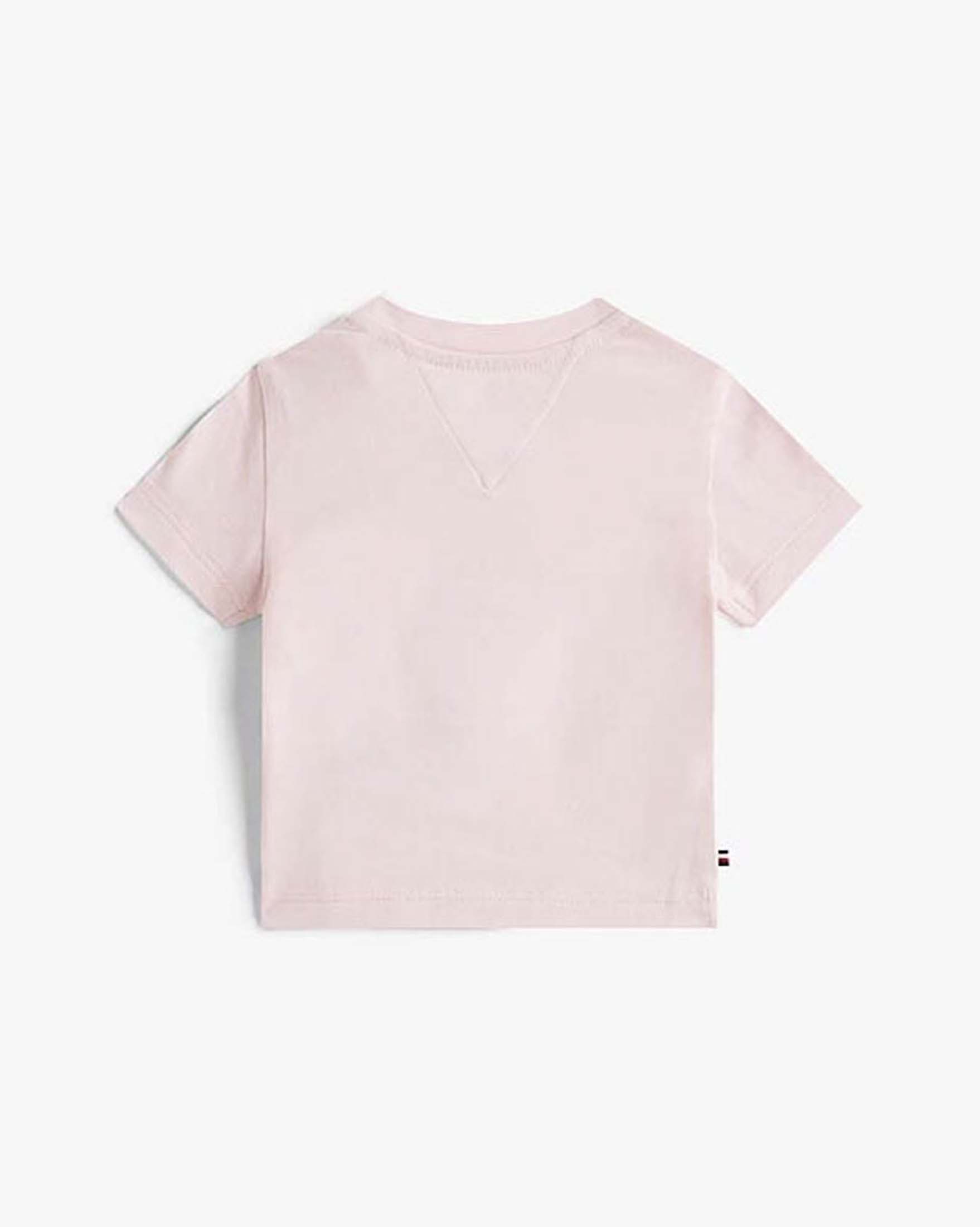 T-shirt rosa Tommy Hilfiger con scritta logo in rilievo image