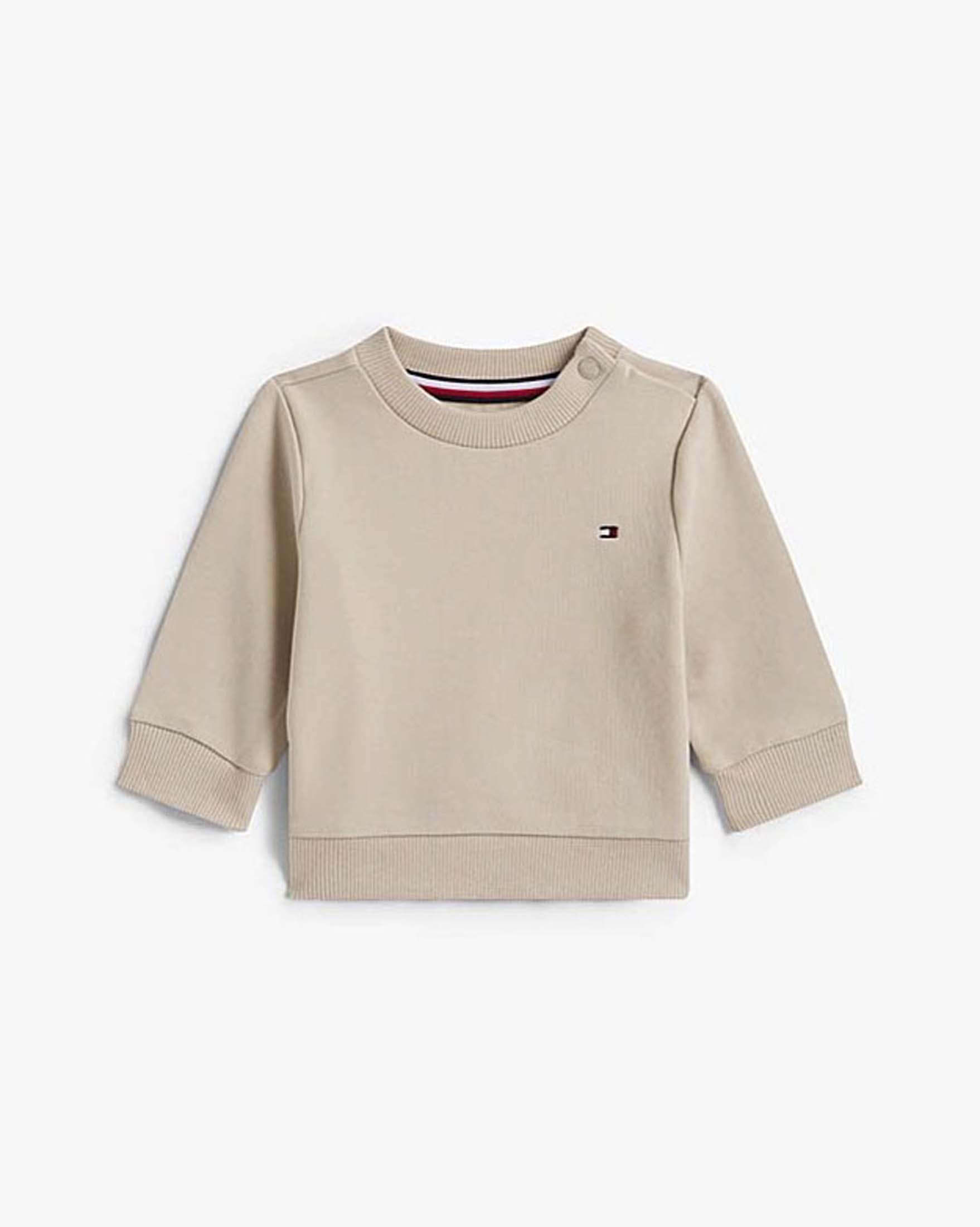 Felpa Tommy Hilfiger beige in cotone stretch