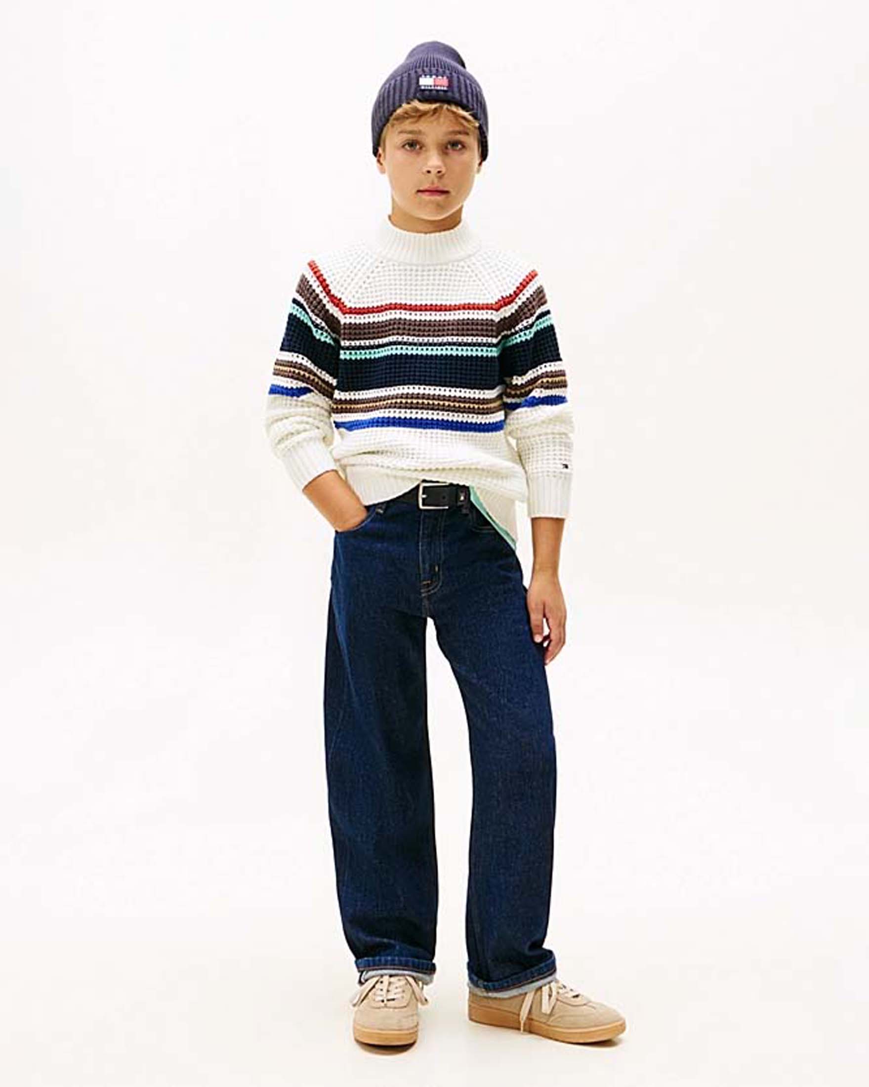 Jeans Tommy Hilfiger relaxed fit blu scuro in cotone stretch image