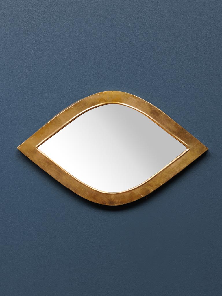 Specchio Occhio Dorato in Metallo 39,5x23,5h