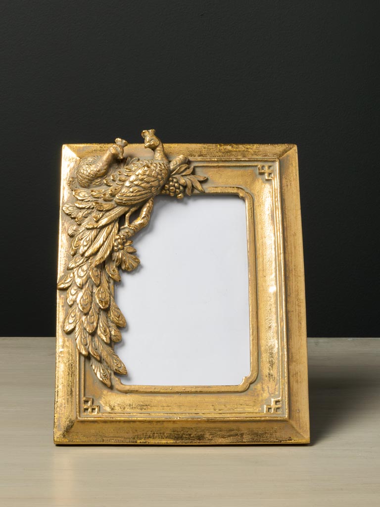 Portafoto Rettangolare Dorata Pavone 10X15 (16x20,5)