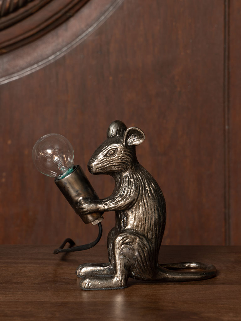 Lampada Topolino Argentato Gonzales 8x18x17h