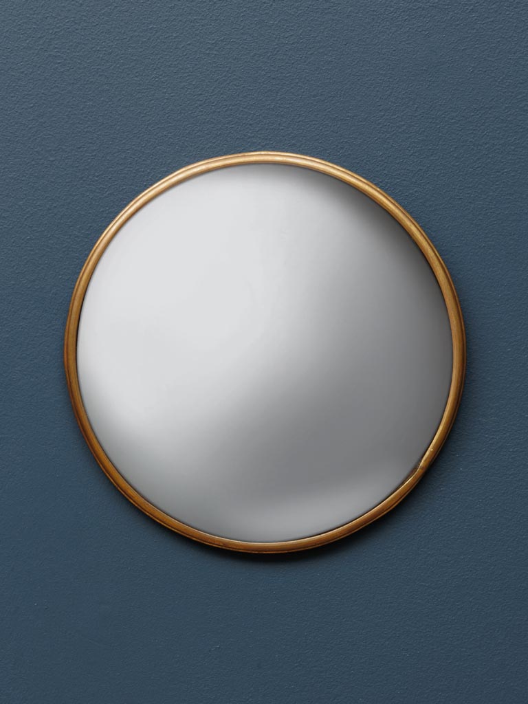 Specchio Tondo in Metallo Convesso con Vetro Invecchiato da Appendere Oro d.21