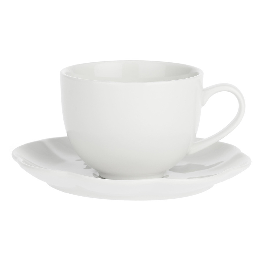 Tazza da Te con Piattino Villadeifiori cc.200 Set 6 pz. La Porcellana Bianca