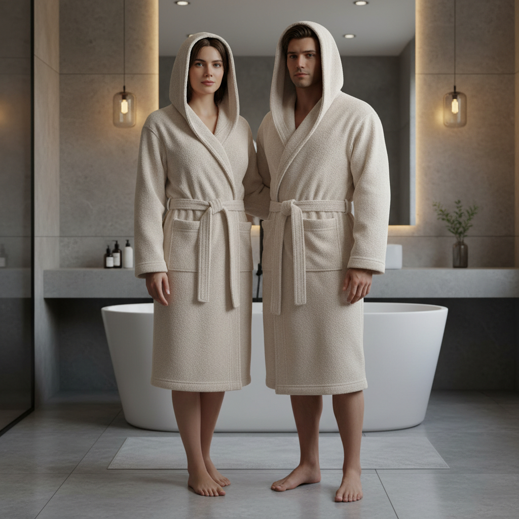 Accappatoio Da Viaggio Unisex BASSETTI ACCAPPATOIO DI SPUGNA CON CAPPUCCIO ( BALTIQUE - M ) | Leroy Accappatoio Cotone 280gr OEKO-TEX