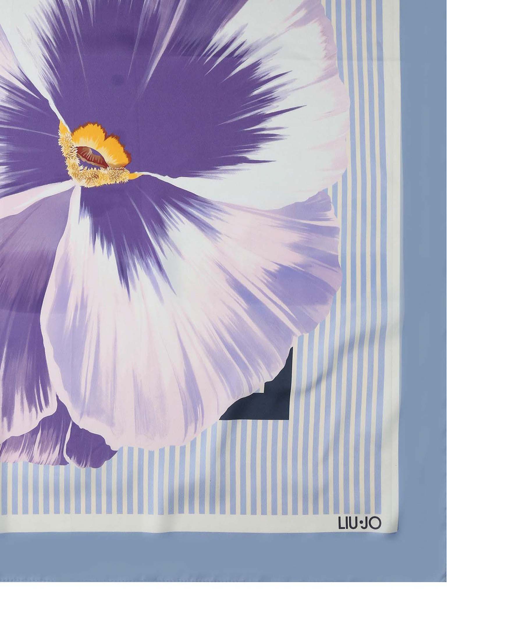 Foulard Liu Jo Accessories azzurro in tessuto con stampa floreale image