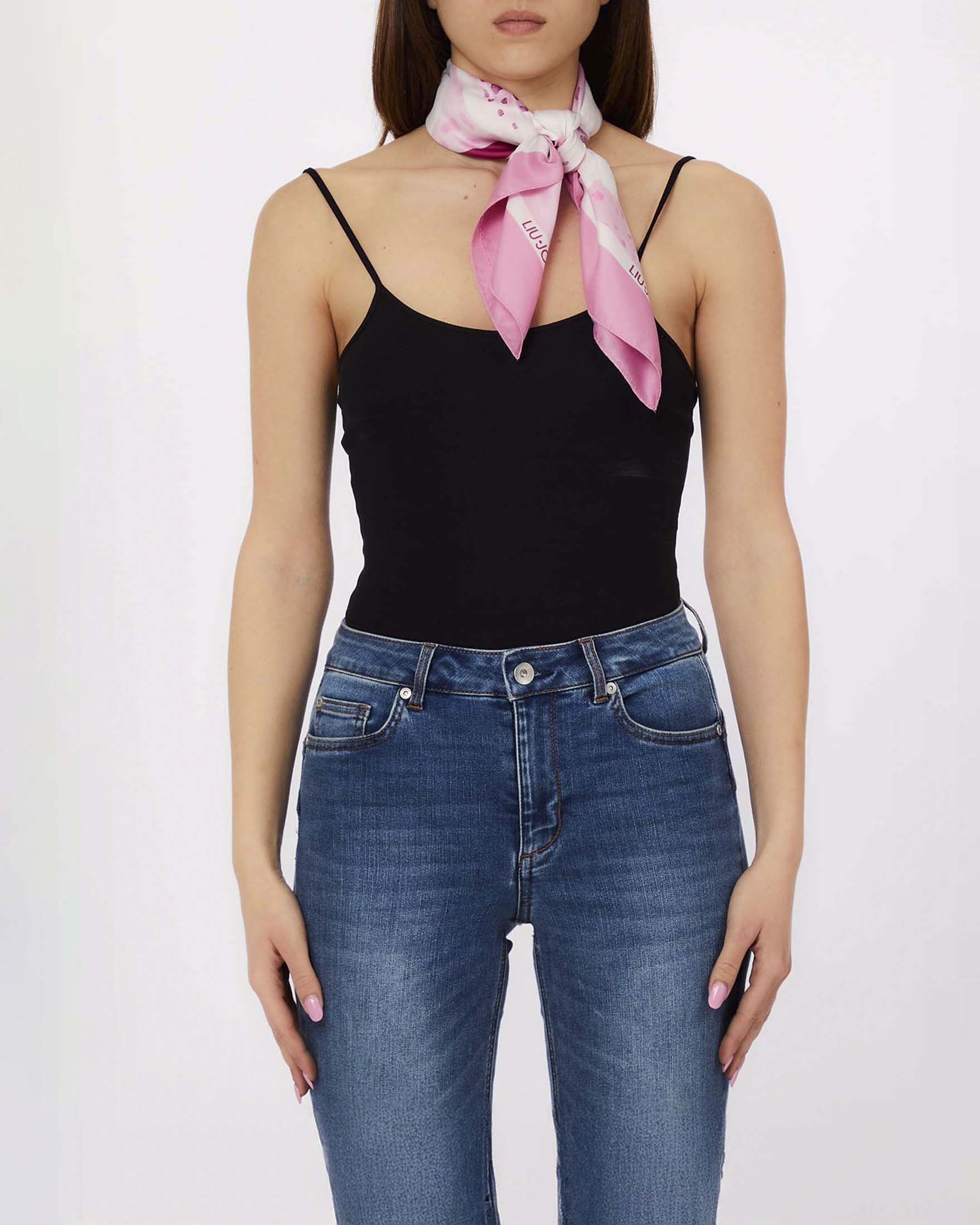 Foulard Liu Jo Accessories rosa in tessuto con stampa floreale