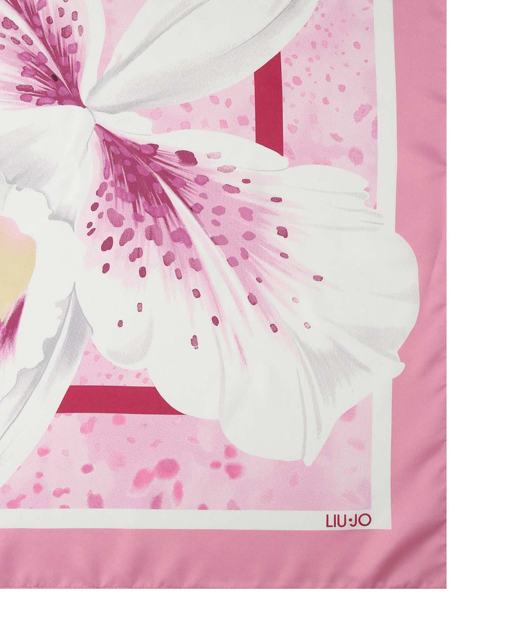 Foulard Liu Jo Accessories rosa in tessuto con stampa floreale image