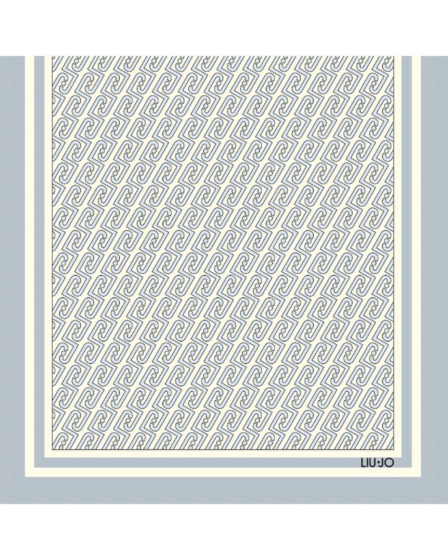 Sciarpa Liu Jo Accessories azzurra in tessuto leggero con stampa logo allover