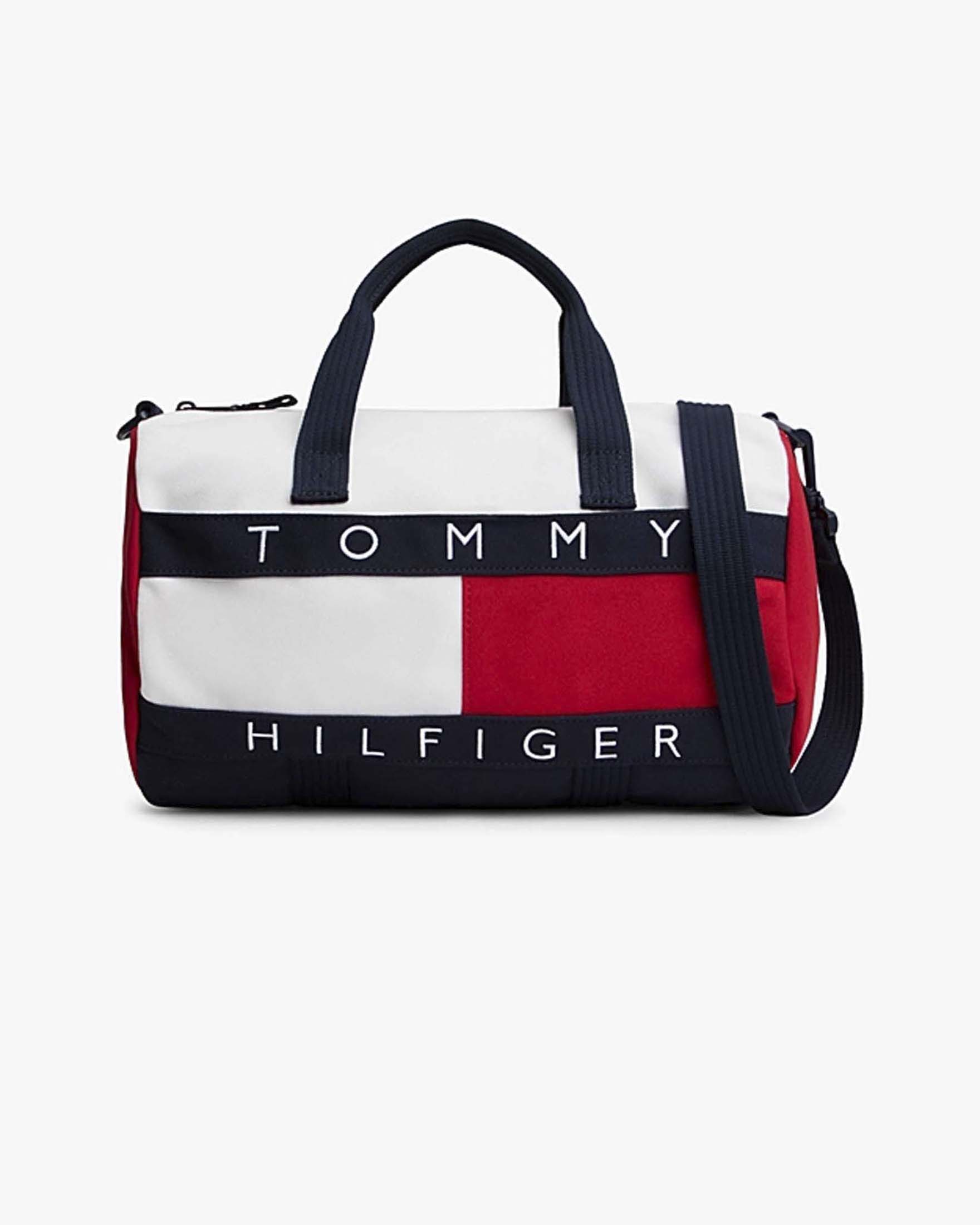 Borsa Tommy Hilfiger da viaggio color block con bandiera logo icon
