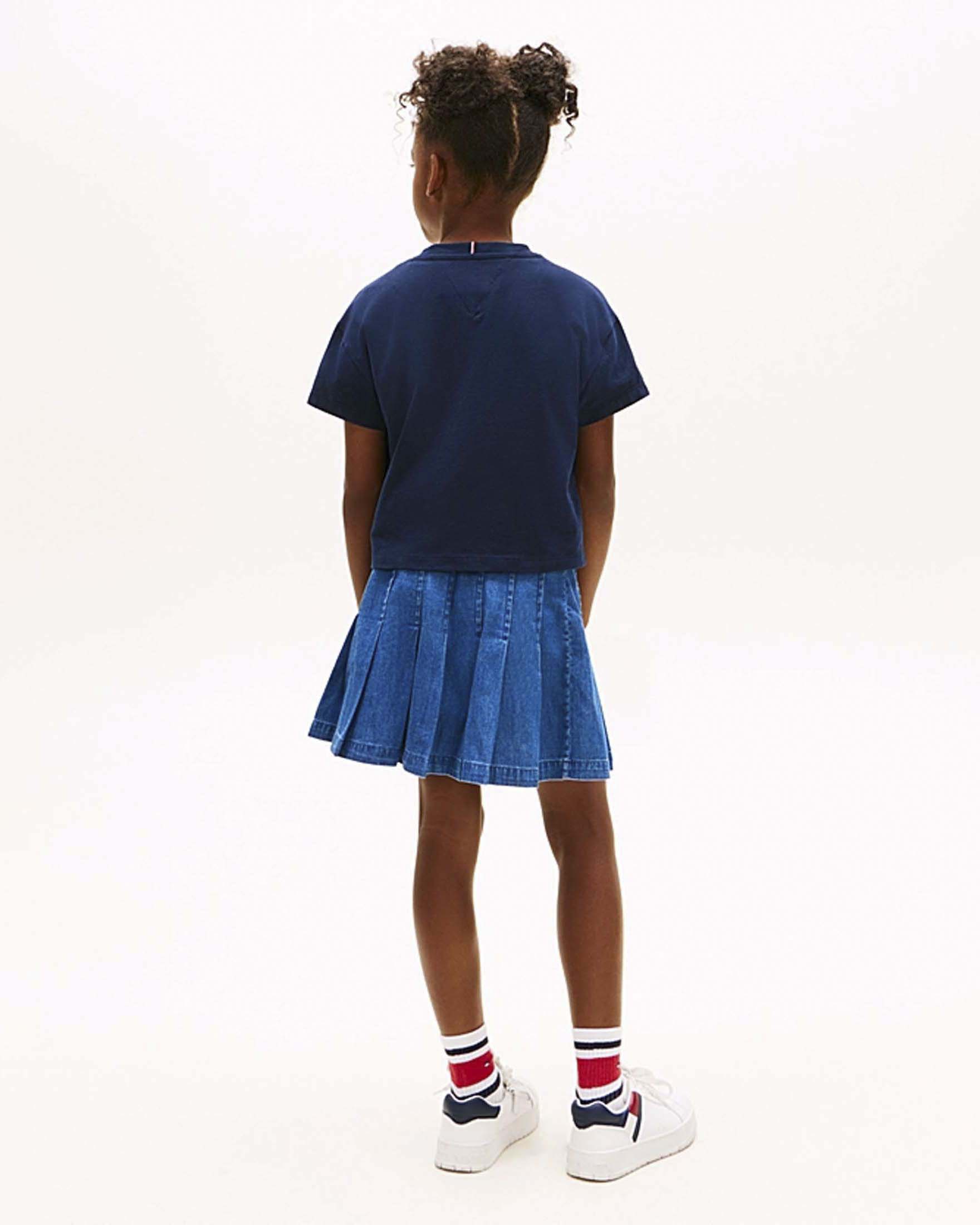 T-shirt blu Tommy Hilfiger con maxi bandiera logo image