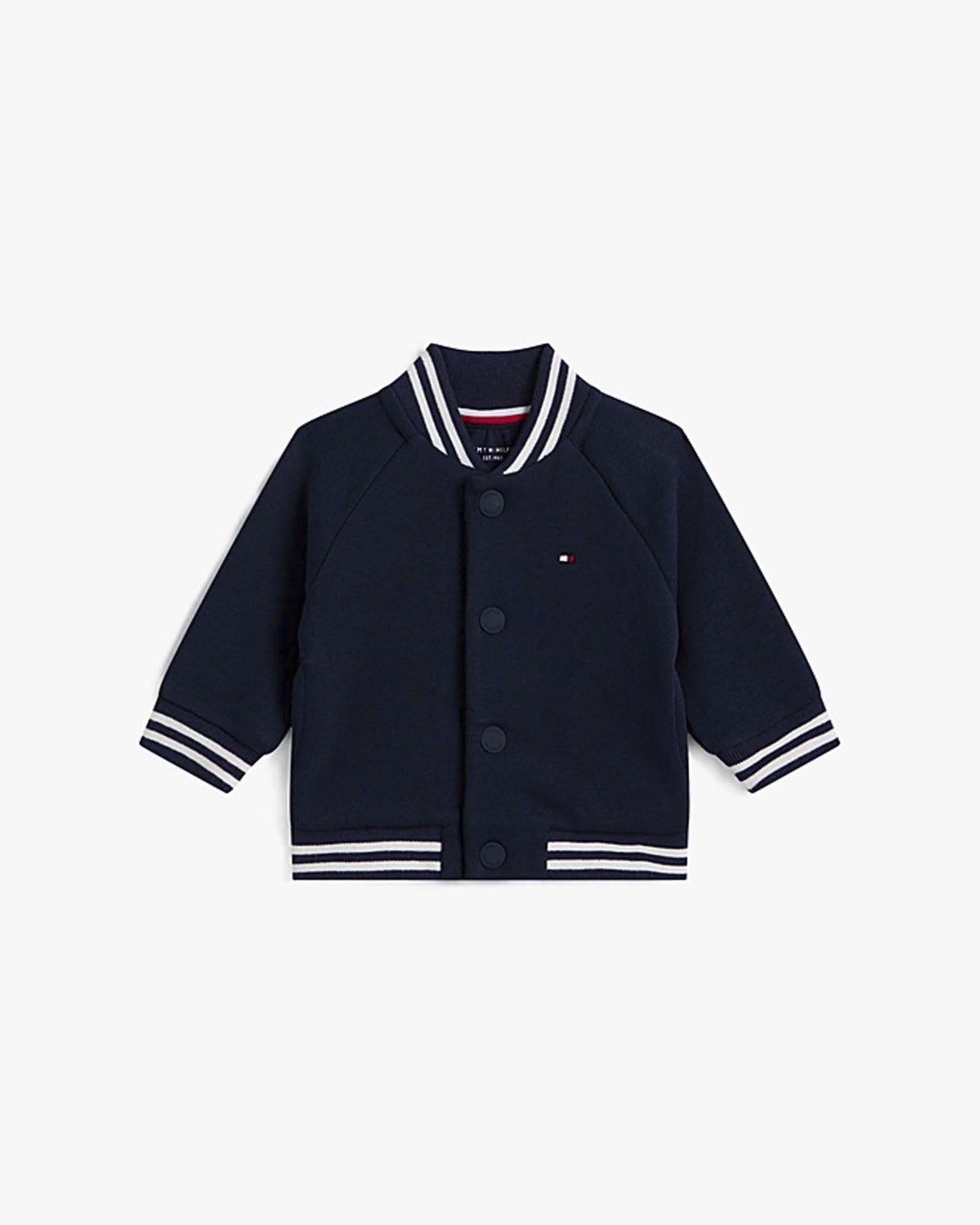 Bomber in felpa blu stile college