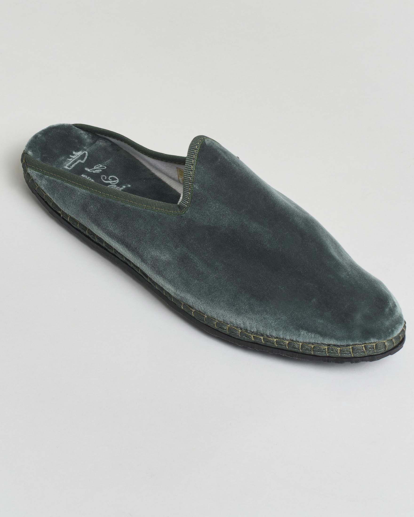 Friulane modello sabot in velluto verde militare image