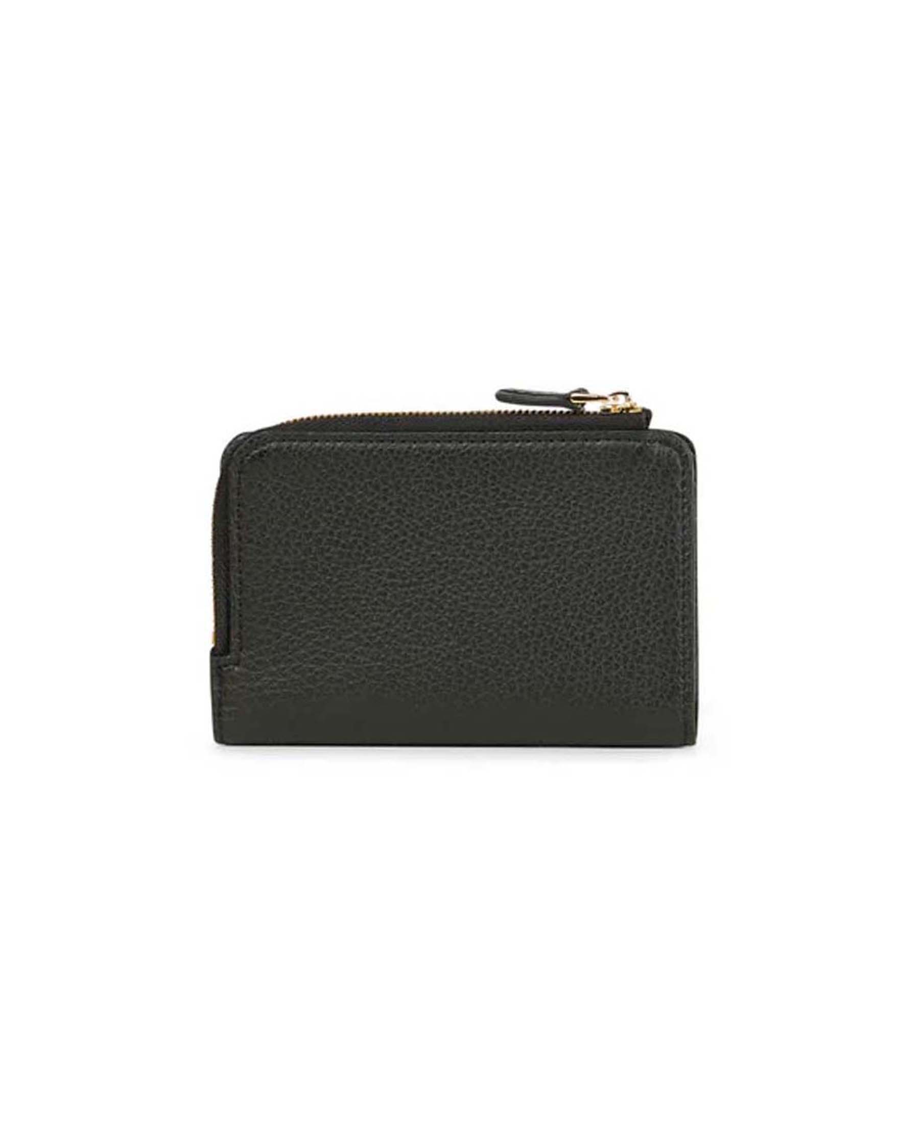 Portafoglio a libro nero Visonà in pelle martellata con portamonete chiuso a zip