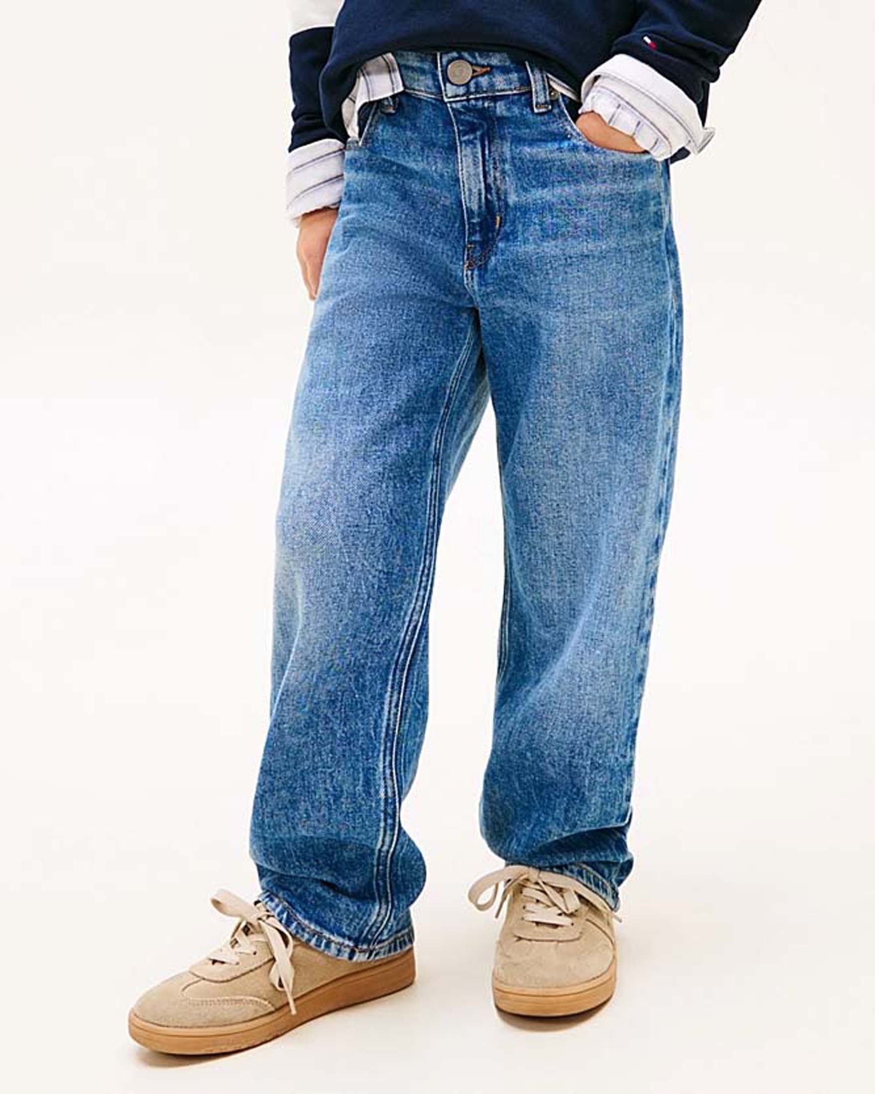 Jeans Tommy Hilfiger worker fit stone washed in cotone stretch