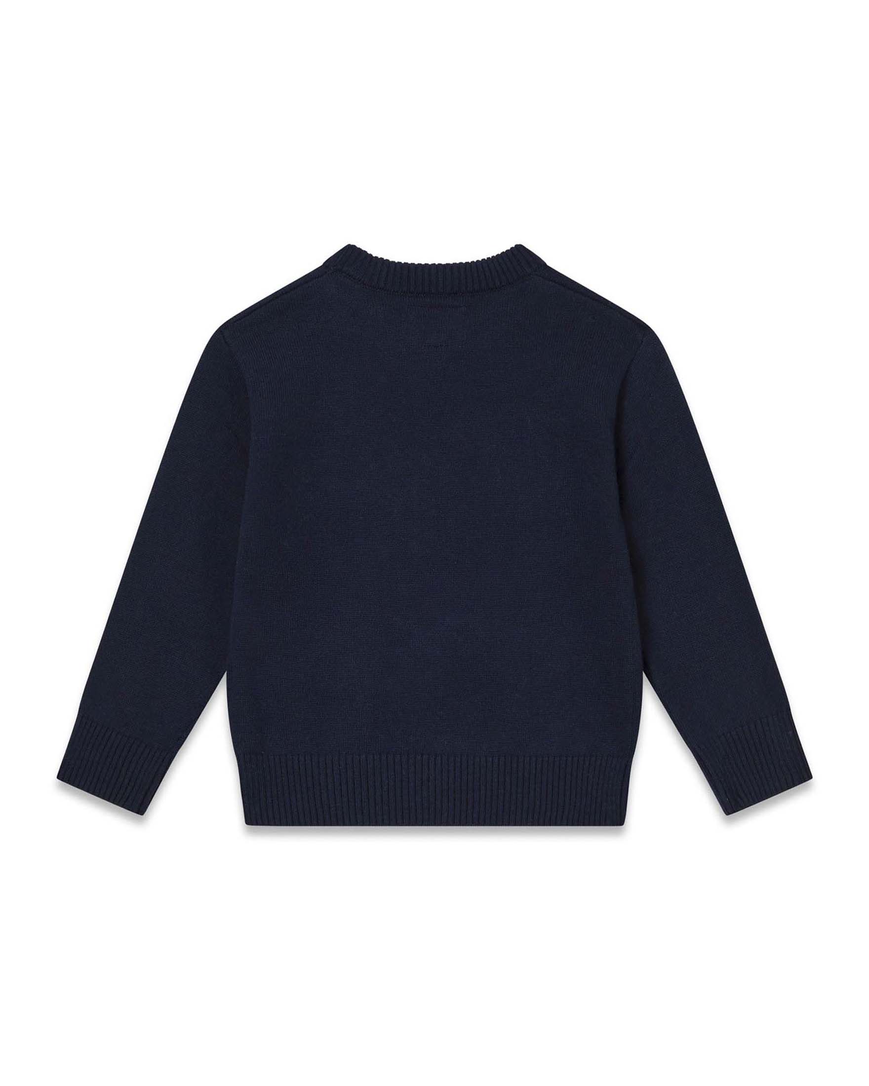 Maglia Guess Kids blu in misto cotone con logo ricamato sul davanti image