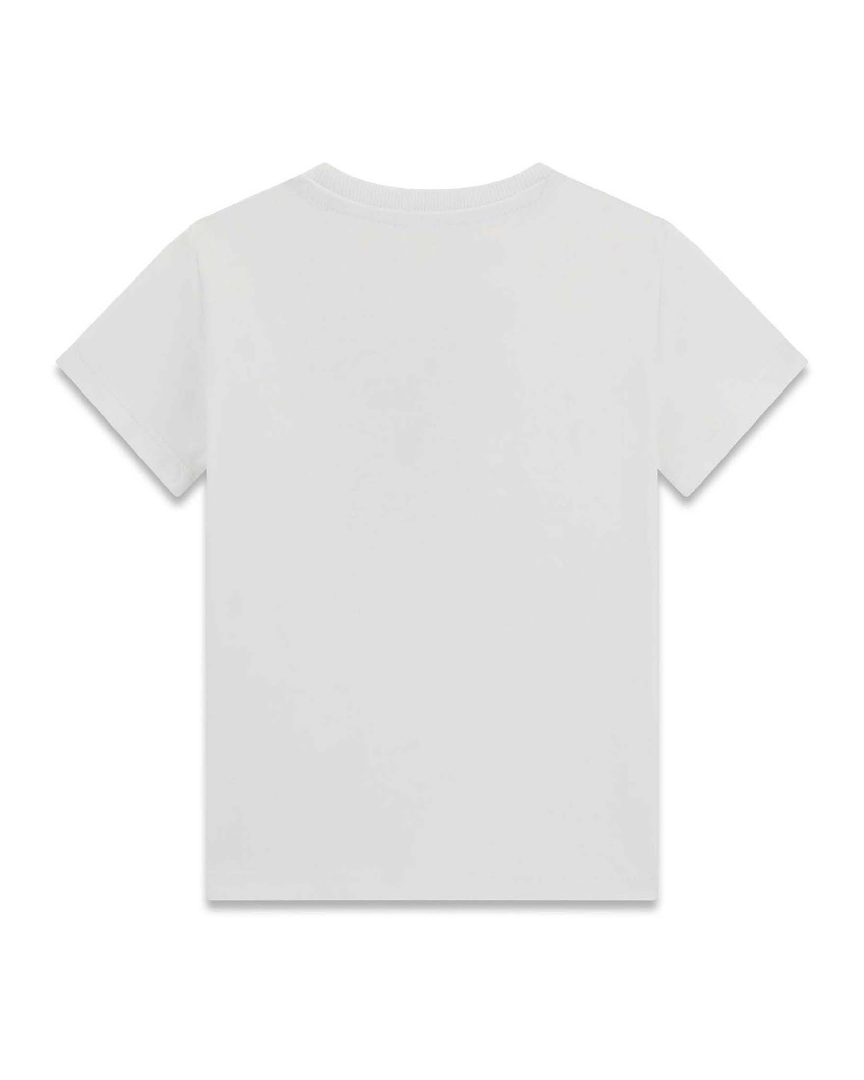 T-shirt mezza manica Guess Kids avorio in cotone con logo ricamato sul davanti image