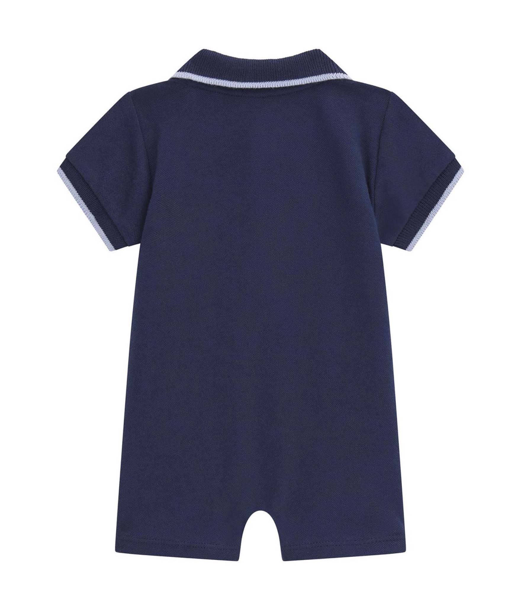 Pagliaccetto Guess Kids blu in cotone con ricamo logo e dettagli nautici image