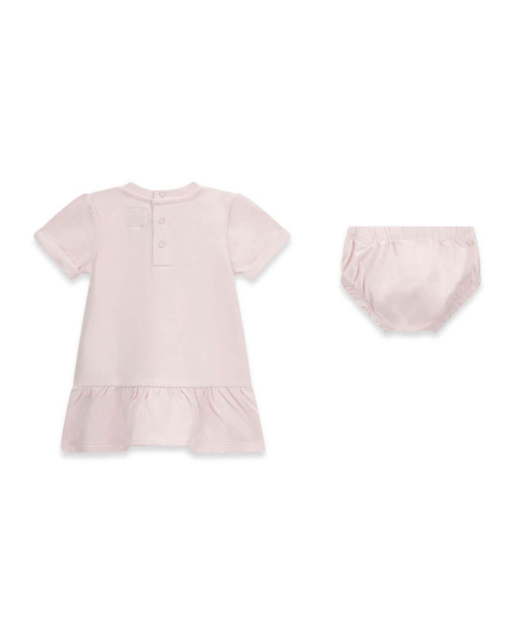 Abito Guess Kids rosa in cotone con stampa orsetto e farfalle image