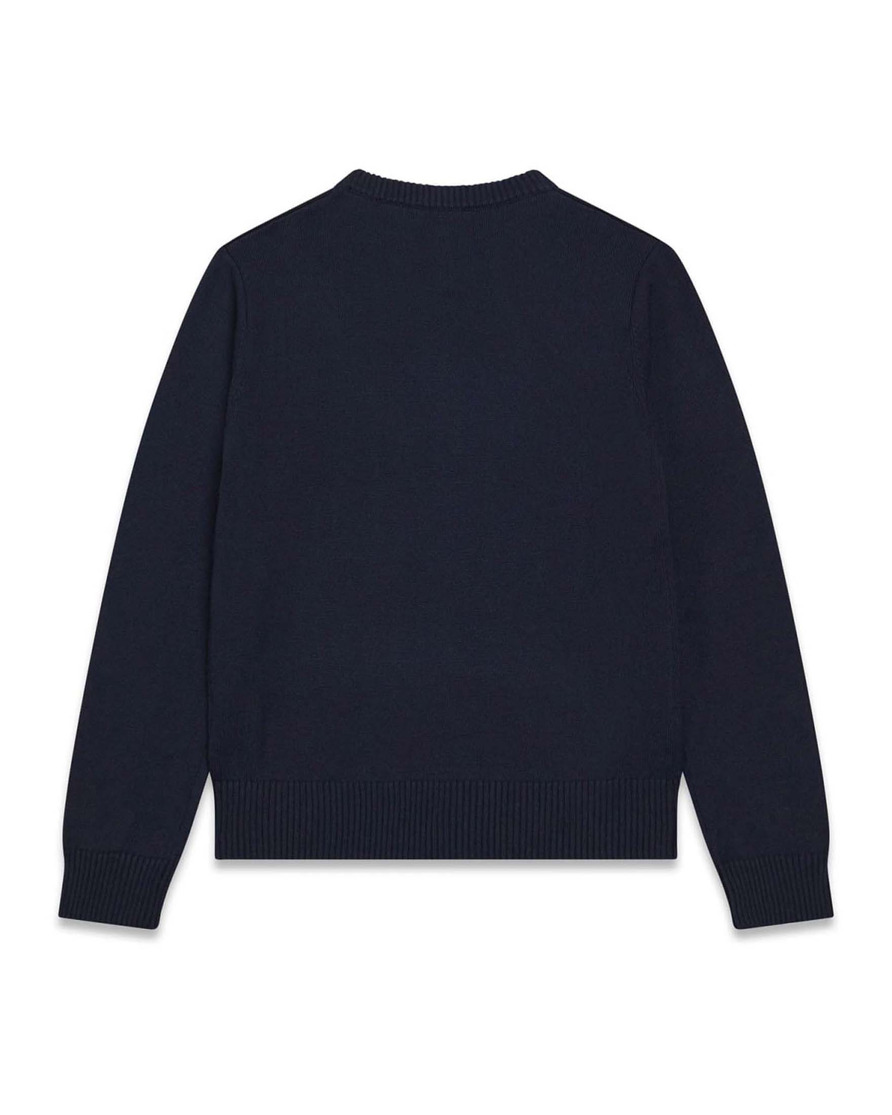 Maglia Guess Kids blu in misto cotone con logo ricamato sul davanti image