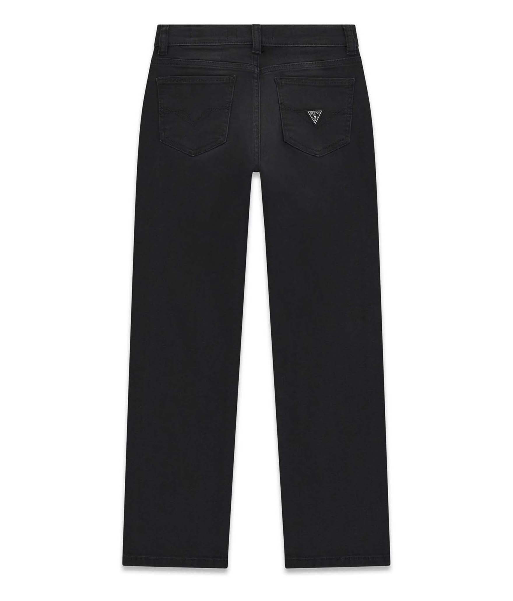 Jeans Guess Kids nero in misto cotone con logo applicato sulla tasca posteriore image