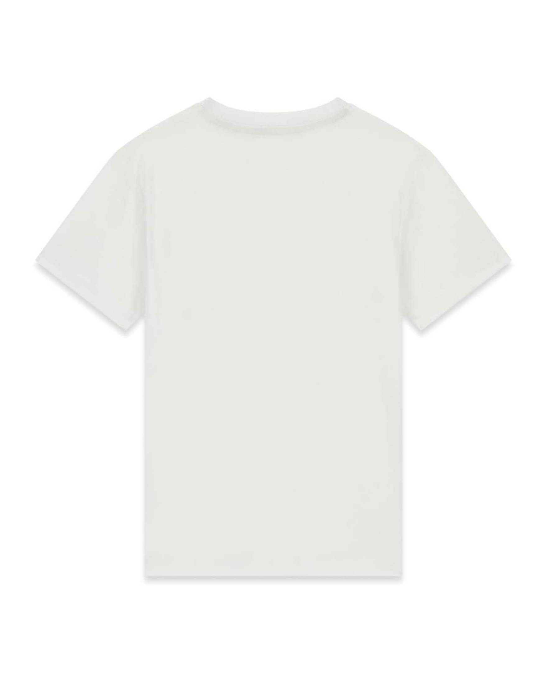 T-shirt mezza manica Guess Kids bianca in cotone con stampa logo frontale image