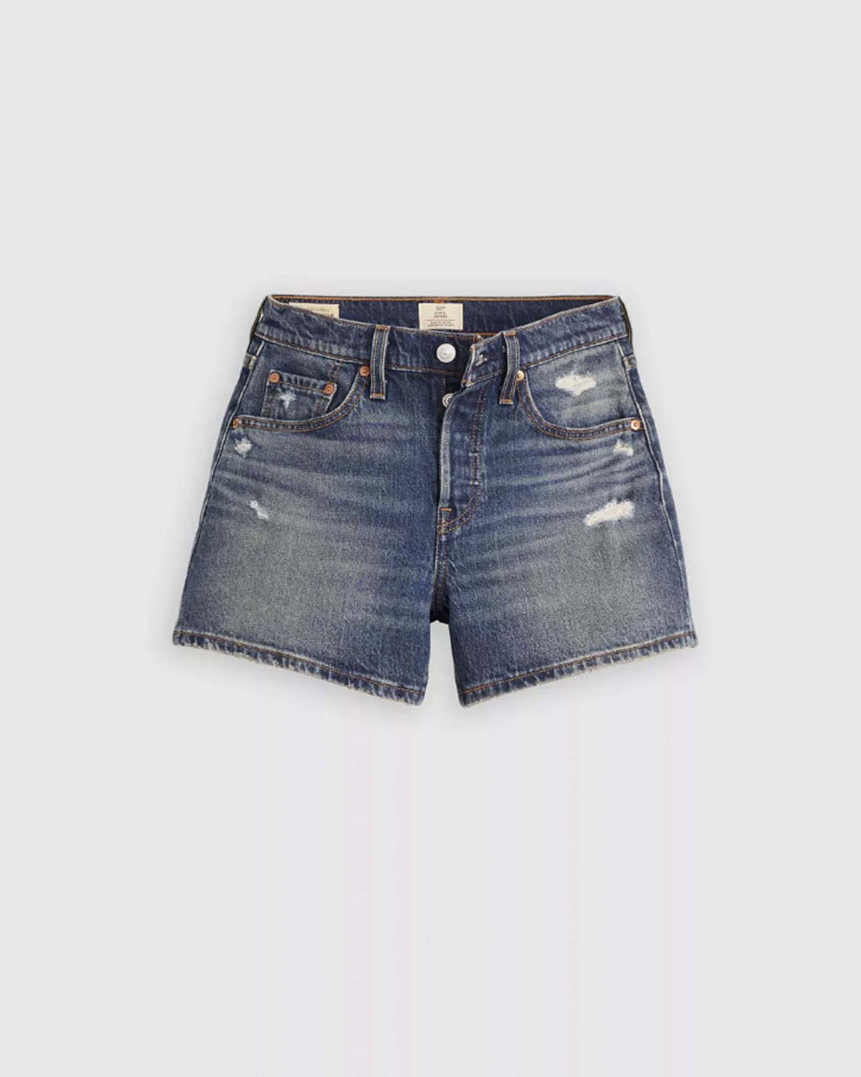 Short in denim 501® Curve Levi's lavaggio scuro con abrasioni